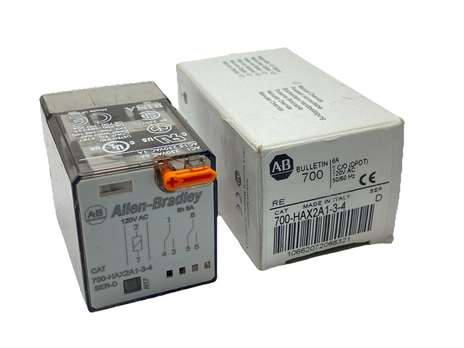 700-HAX2A1-3-4 | Allen Bradley Ser D Plug-In Relay 6A 120VAC - New – Open box - Maverick Industrial Sales