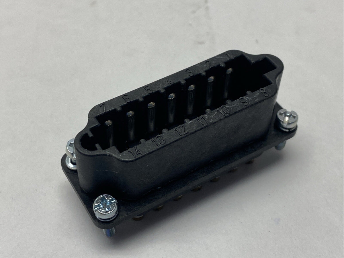 09700142614,STAF 14 STI-S | Harting 09700142614 STAF 14 STI-S Screw Terminal Insert Size 10A 14-Pin Male - New – Open box - Maverick Industrial Sales