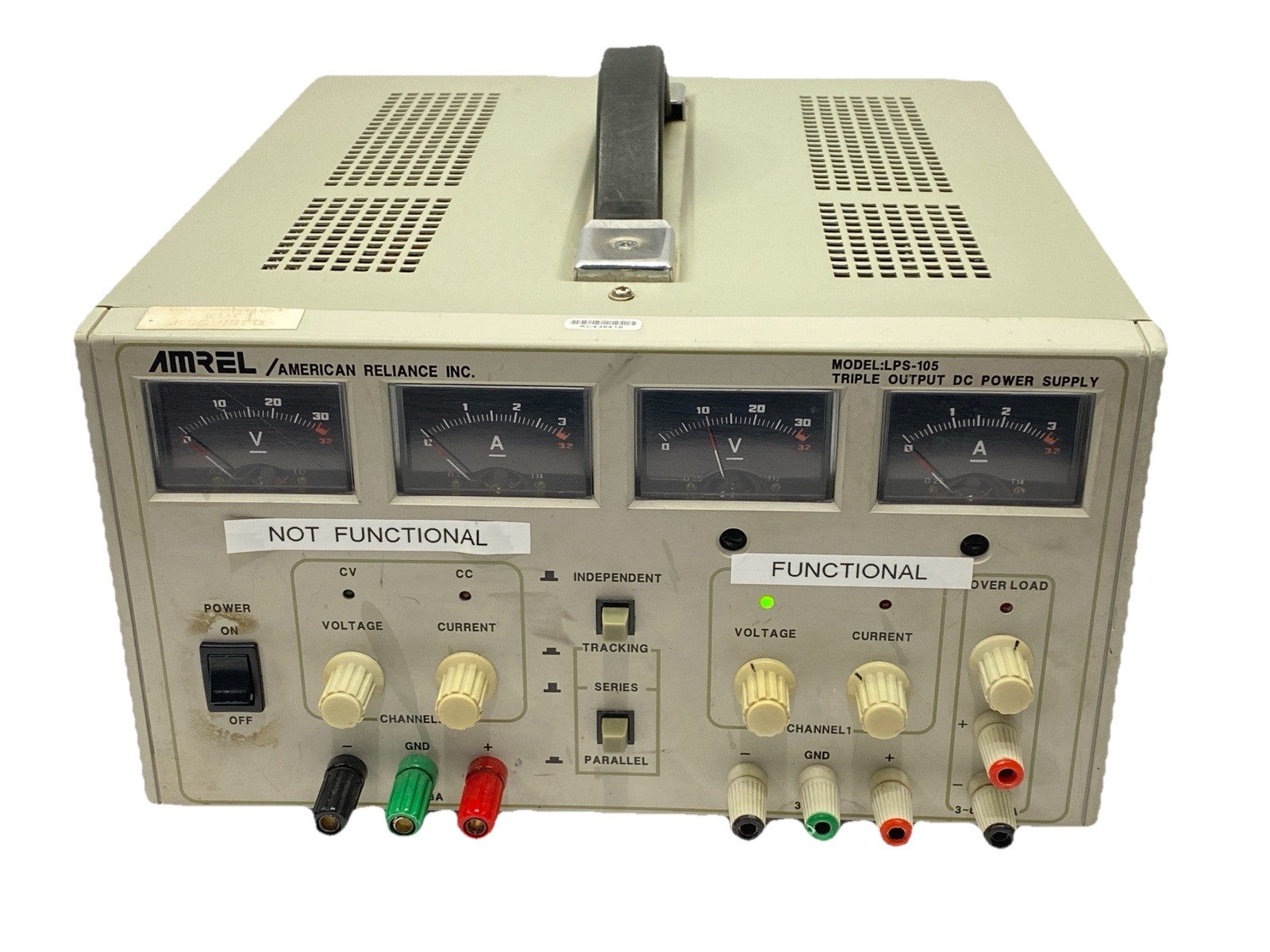 LPS-105 | American Reliance Triple Output DC Power Supply - For parts or not working - Maverick Industrial Sales