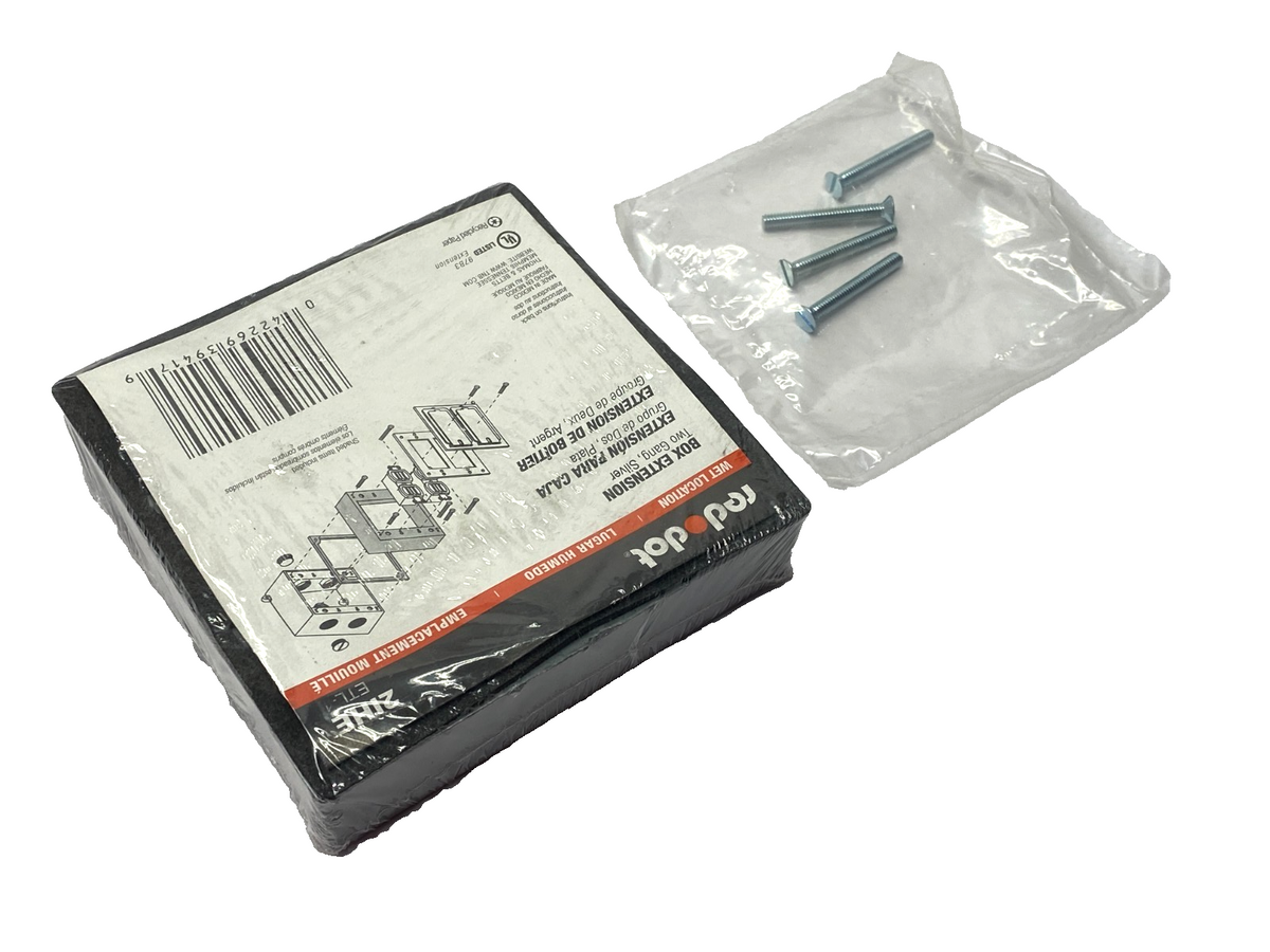 Red Dot 2IHE Two Gang Electrical Box Extension 4-5/8" L/W x 1" D Silver Aluminum - Maverick Industrial Sales
