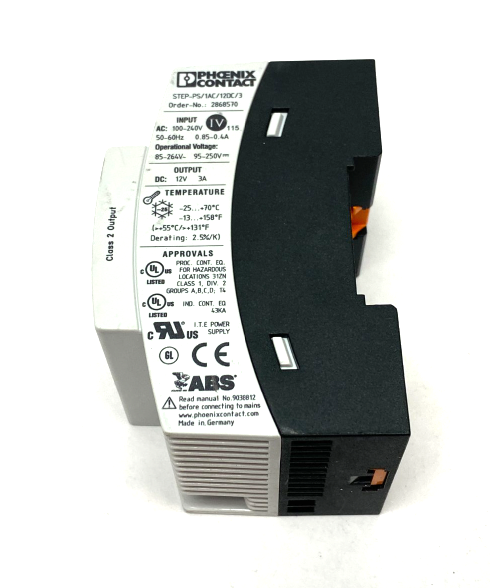 STEP-PS/1AC/12DC/3 | Phoenix Contact Primary Switched Power Supply 2868570 - Used - Maverick Industrial Sales