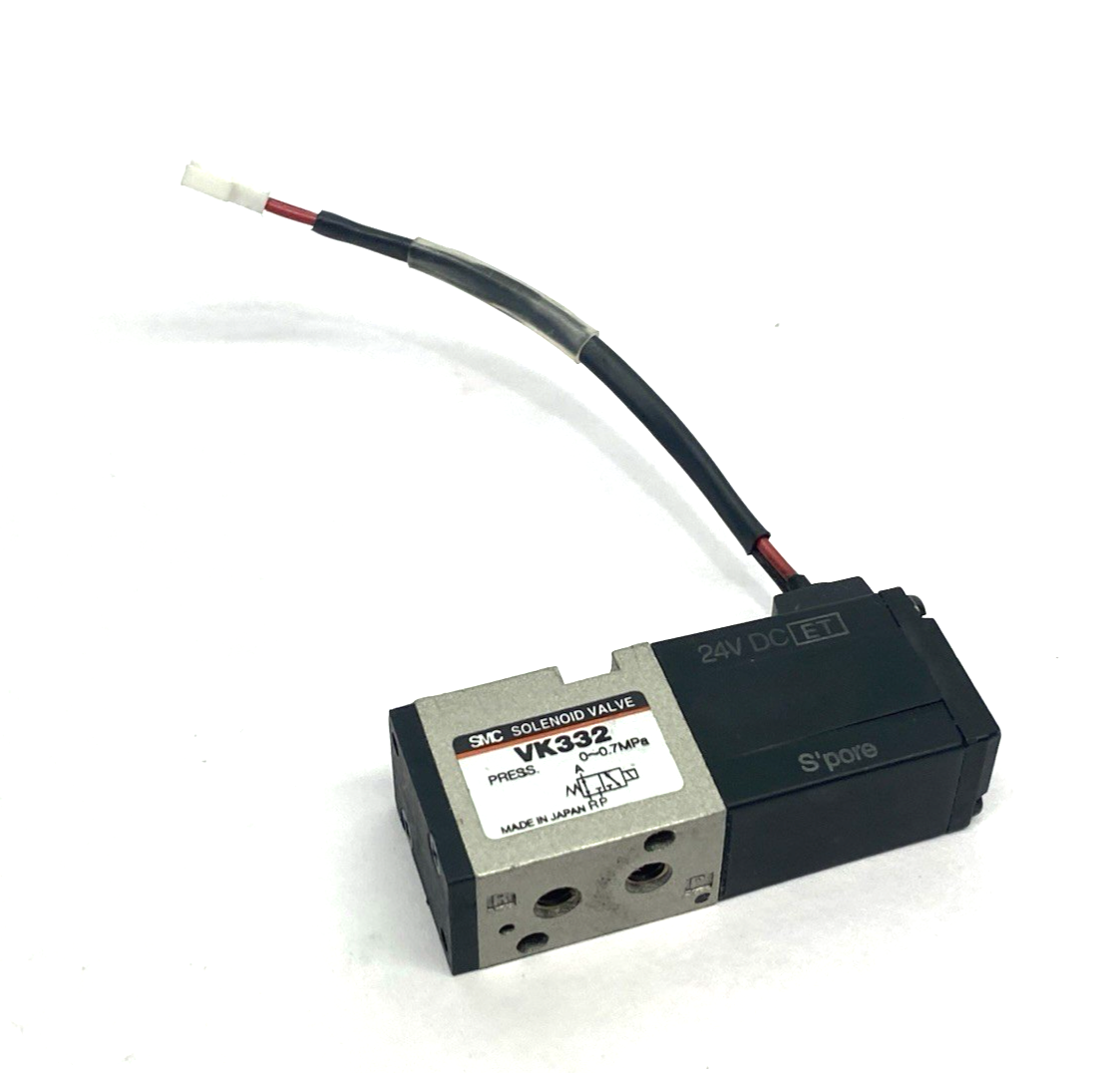 SMC VK332 Direct Operated Poppet 3-Port Solenoid Valve 24VDC 0~0.7MPa - Maverick Industrial Sales