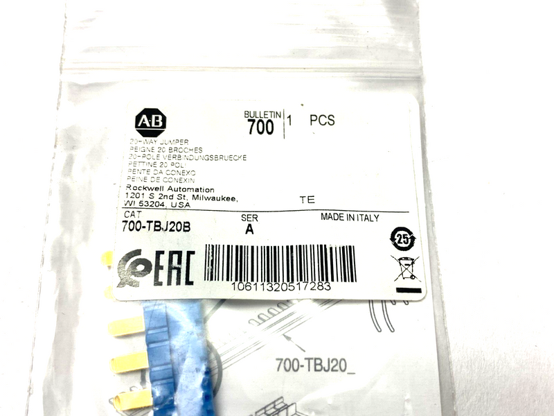 Allen Bradley 700-TBJ20B Ser. A Jumper Bar 20-Pole - Maverick Industrial Sales