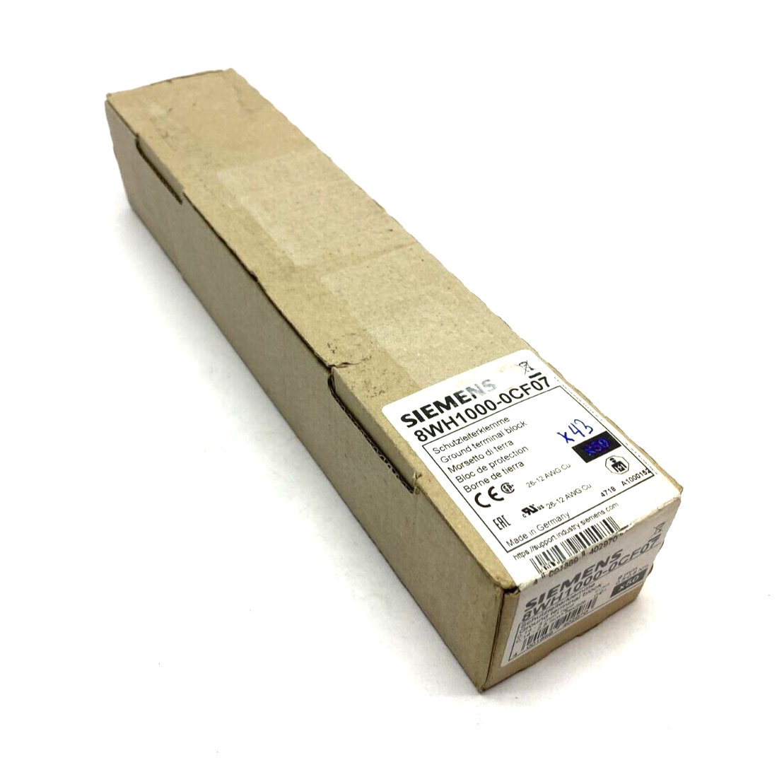 Siemens 8WH1000-0CF07 Ground Terminal Block Green/Yellow 4mm PE/PEN BOX OF 43 - Maverick Industrial Sales