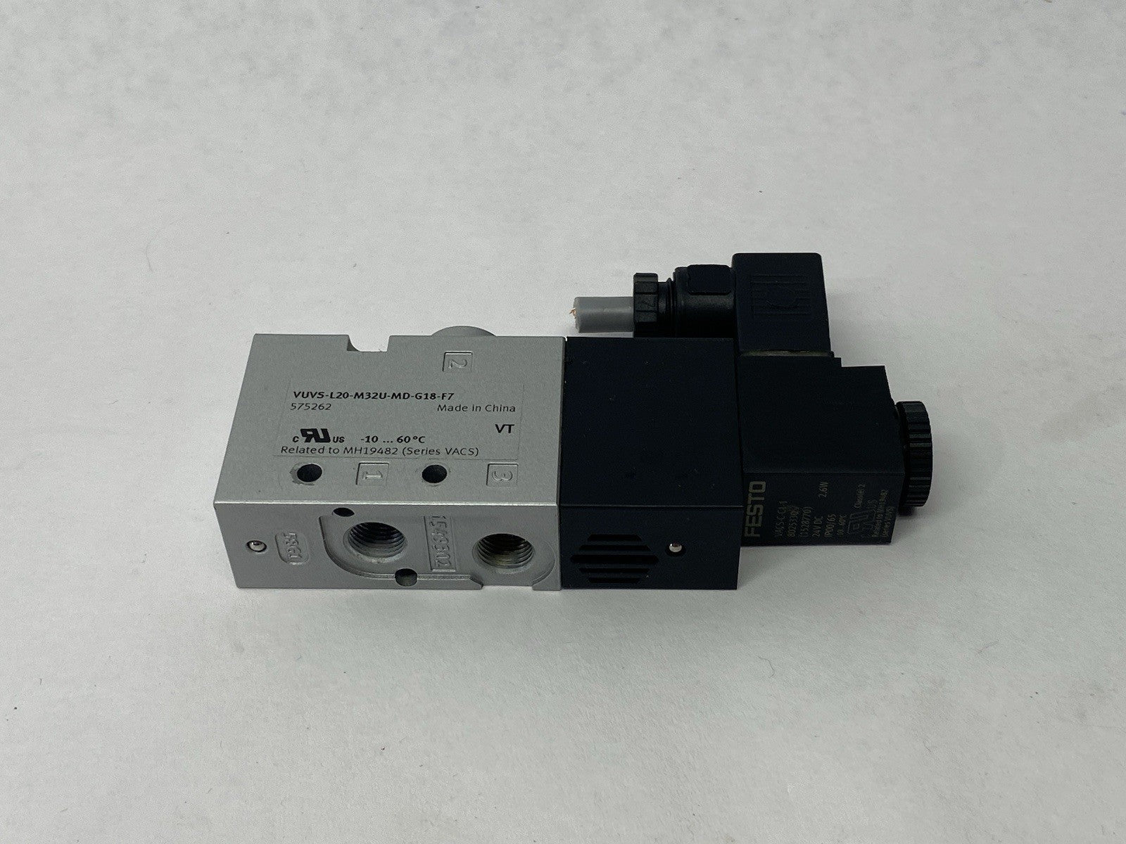 Festo VUVS-L20-M32U-MD-G18-F7 Spring Return Solenoid Valve 3/2-Way Open, 575262 - Maverick Industrial Sales