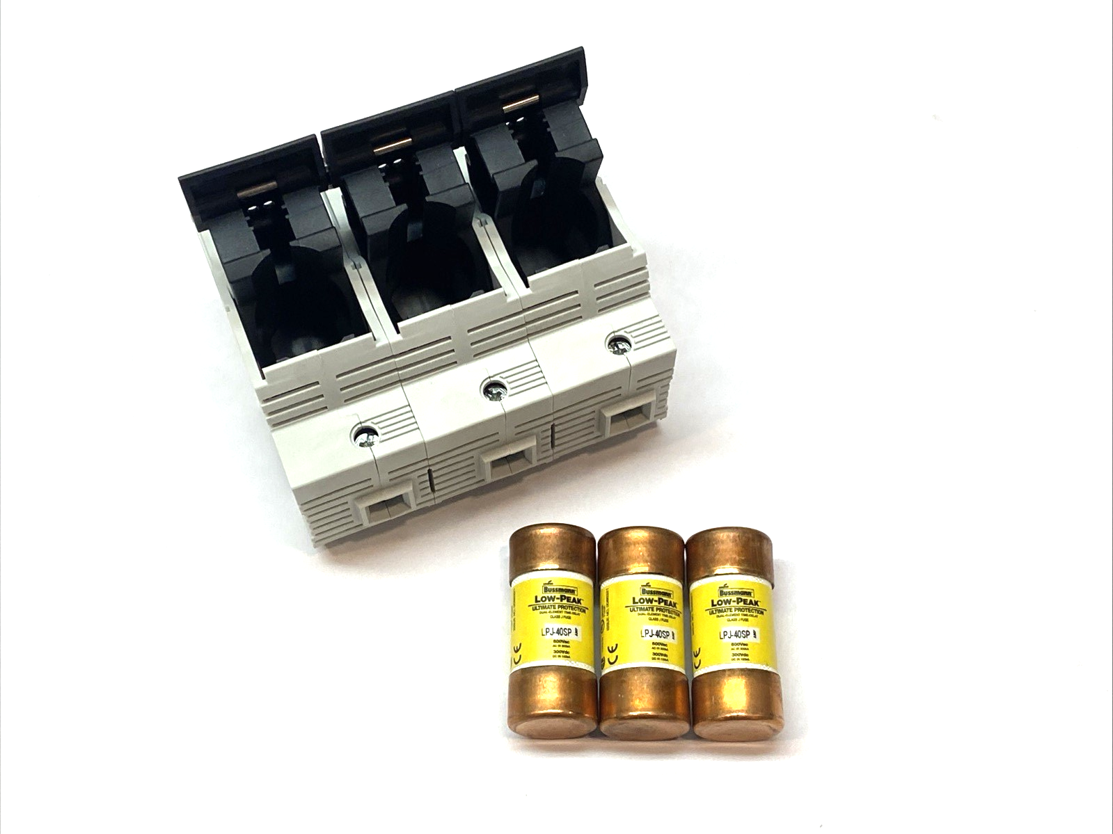 Siemens 3NW7 531-5HG Fuse Holder Class J 60A 600V w/ 3x Bussman LPJ-40SP Fuses - Maverick Industrial Sales