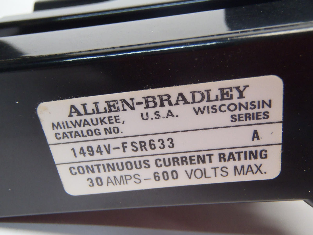 1494V-FSR633 | Allen Bradley Ser A Trailer Fuse Block 30 Amp 600V LOT OF 2 - Used - Maverick Industrial Sales