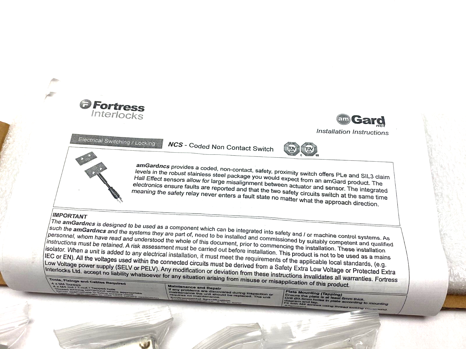Fortress Interlocks NCA-SR Coded Non-Contact Safety Switch NCS Series PKG OF 9 - Maverick Industrial Sales