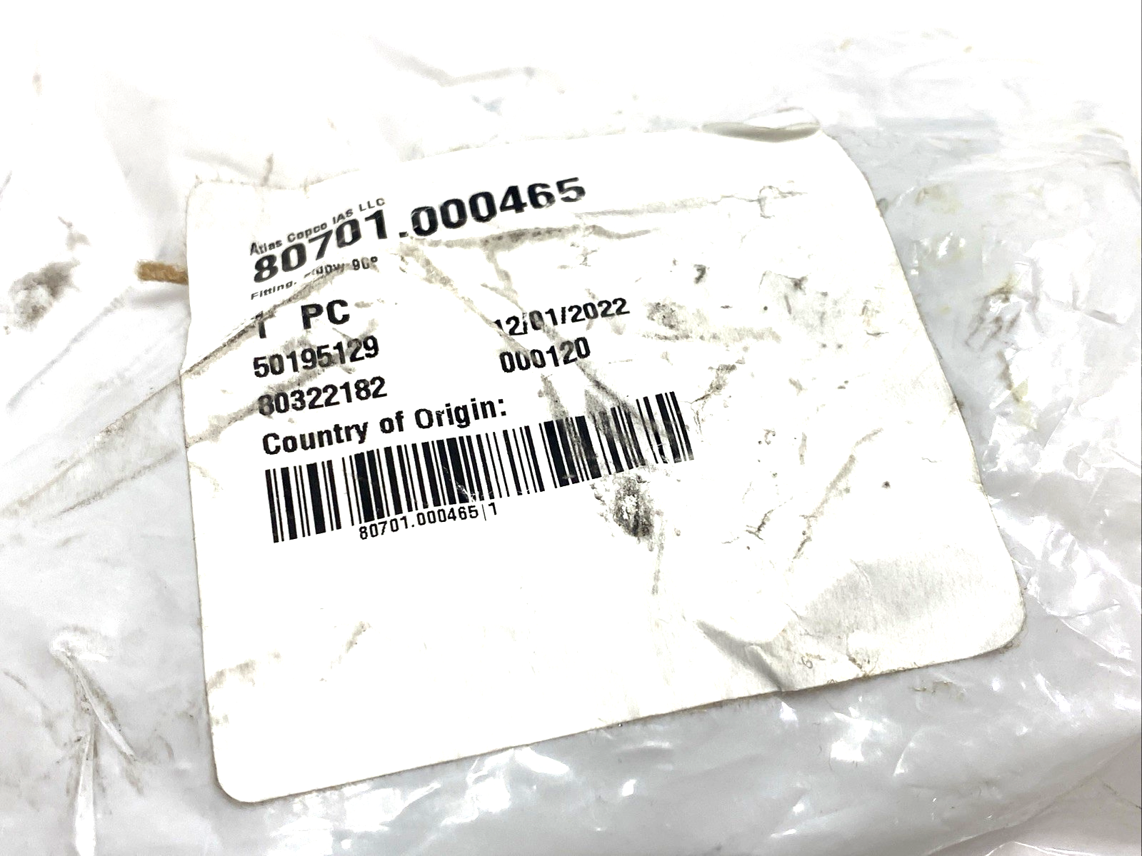 Atlas Copco IAS 80701.000465 90 Deg. Elbow Fitting - Maverick Industrial Sales