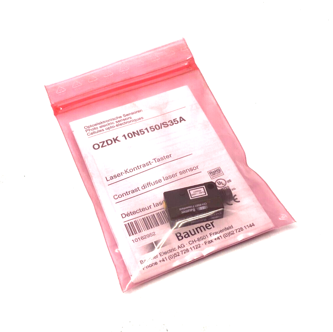 Baumer OZDK 10N5150/S35A Miniature Diffuse Contrast Sensor 3~150mm 10162952 - Maverick Industrial Sales