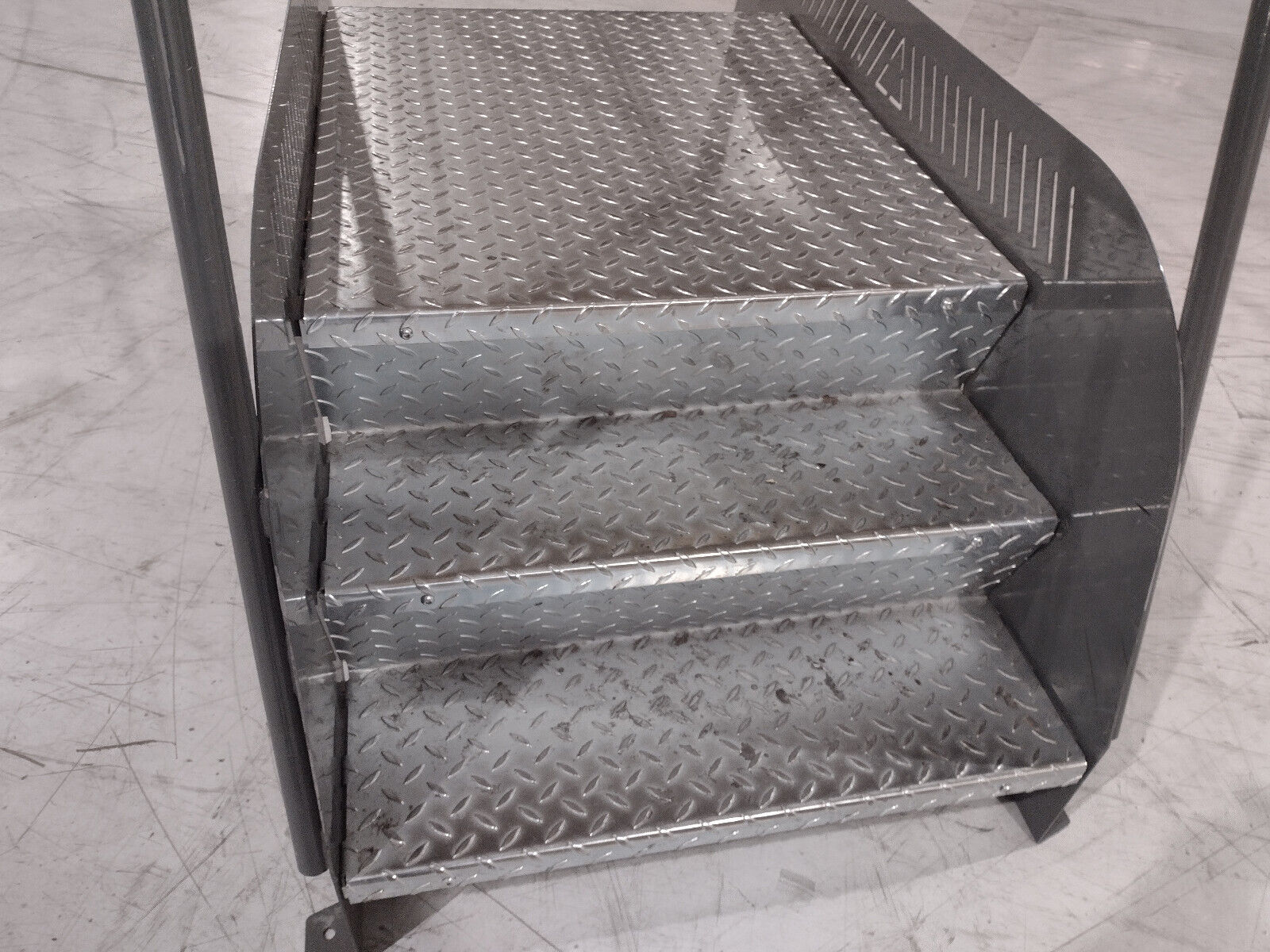 Industrial Steel Crossover Catwalk 68"L x 38"W x 63.5"H Diamond Plate Stairs - Maverick Industrial Sales