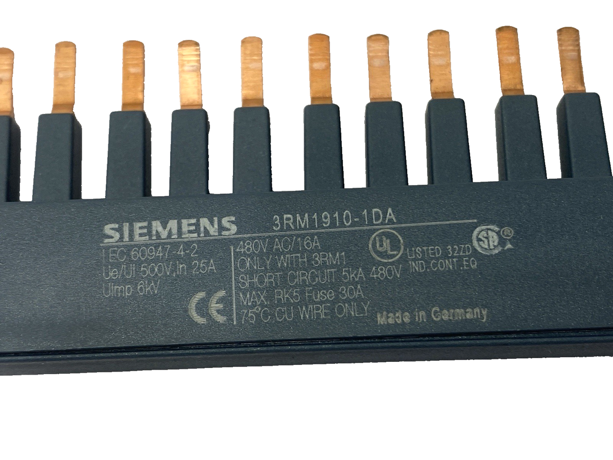3RM1910-1DA | Siemens Busbar 3-Phase for 5 Motor Starters 15-Pole 480V