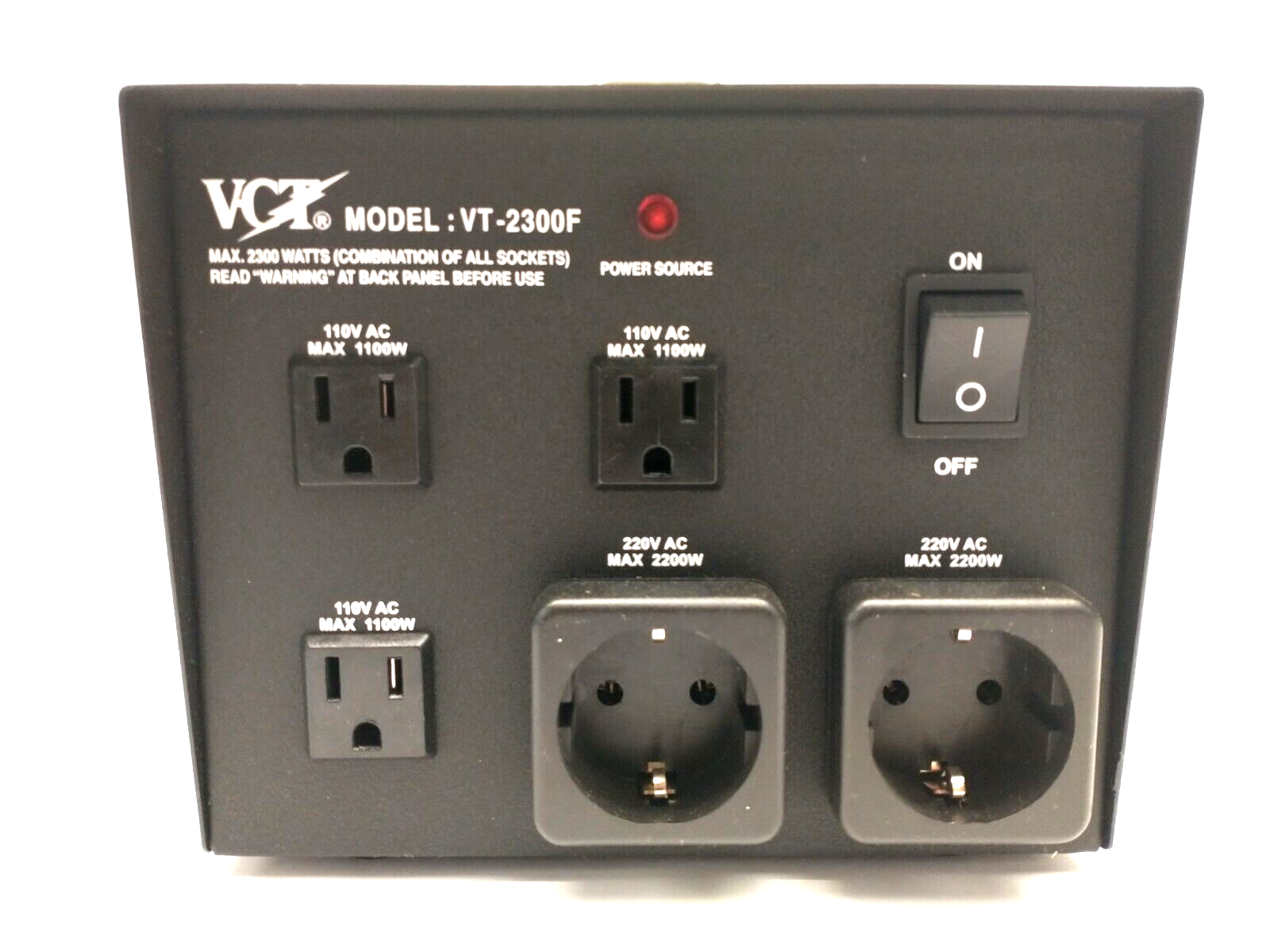 VCT VT-2300F Voltage Converter, Up/Down Transformer, 220/240V 110/120V 2300W - Maverick Industrial Sales