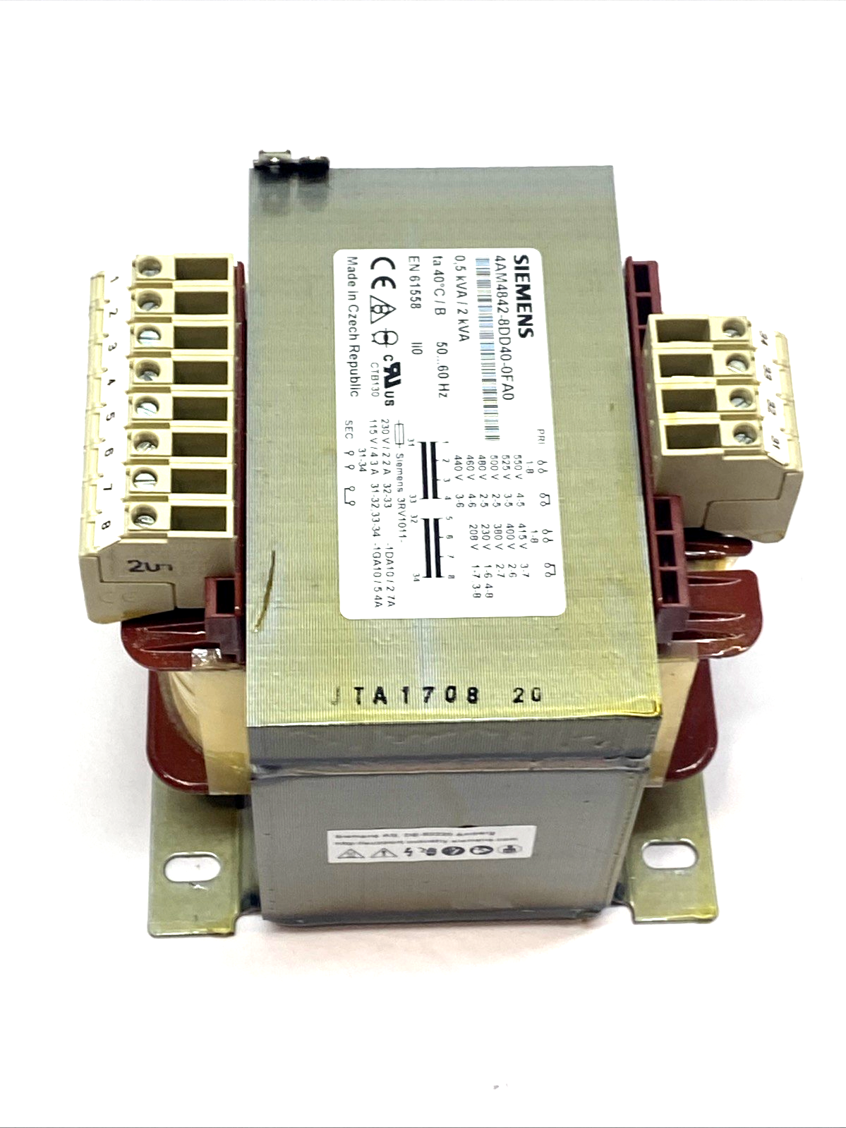 Siemens 4AM4842-8DD40-0FA0 Transformer Multi-Tap 208-550VAC - Maverick Industrial Sales