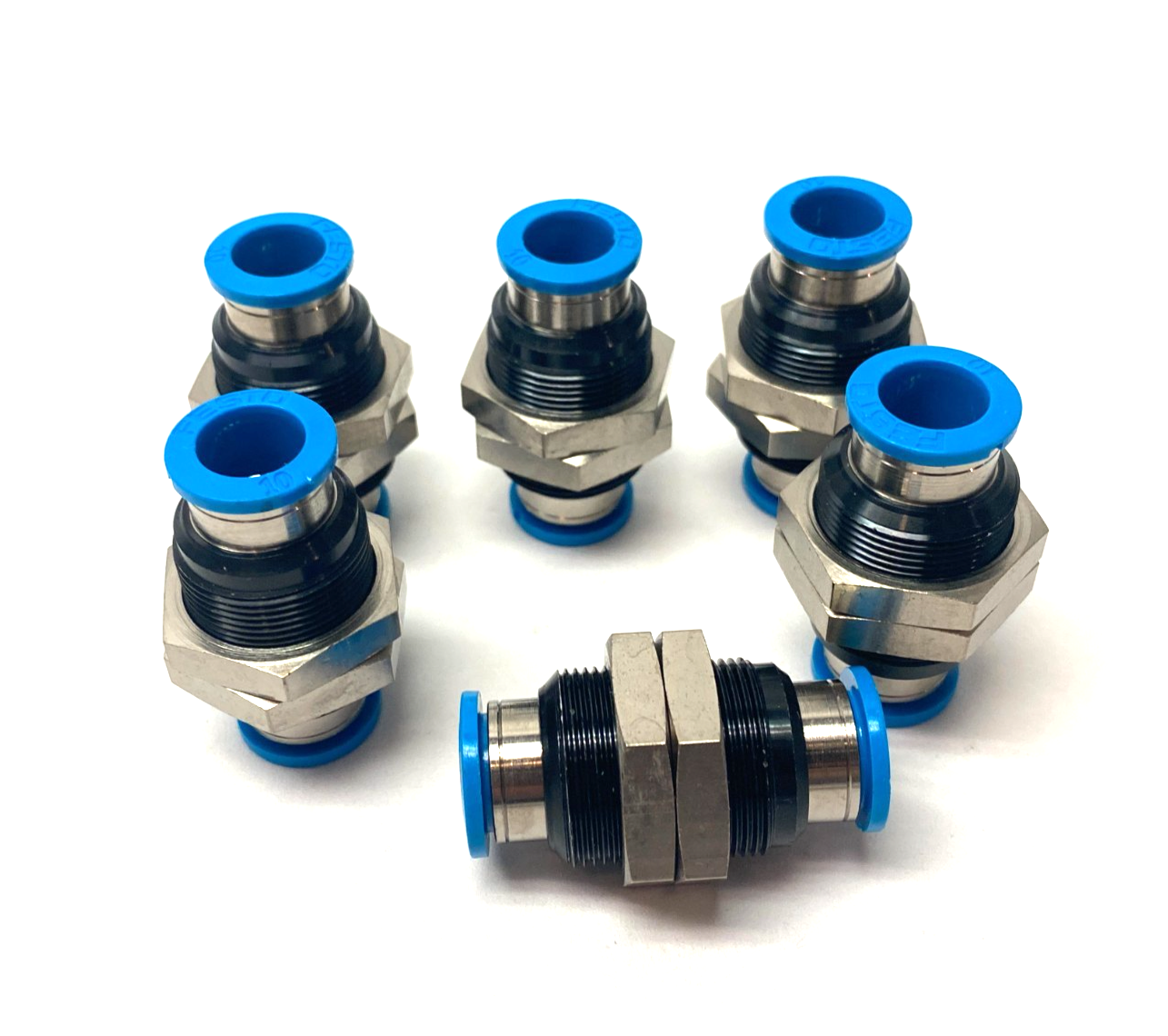 Festo QSS-10 Push-In Bulkhead Connector 10mm Tube 153160 LOT OF 6 - Maverick Industrial Sales