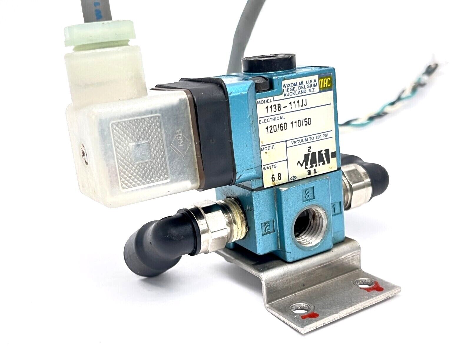MAC Valves 113B-111JJ Solenoid Valve w/ Canfield P5167-1661000 MPC Type 6 20" - Maverick Industrial Sales
