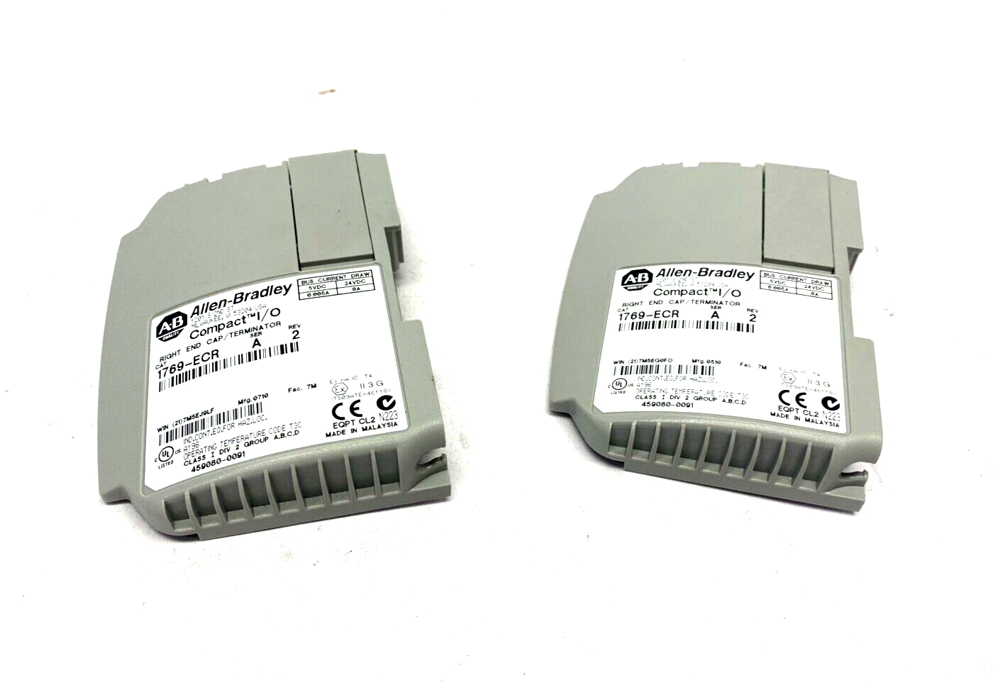 Allen Bradley 1769-ECR Ser. A CompactLogix Right End Cap LOT OF 2 - Maverick Industrial Sales