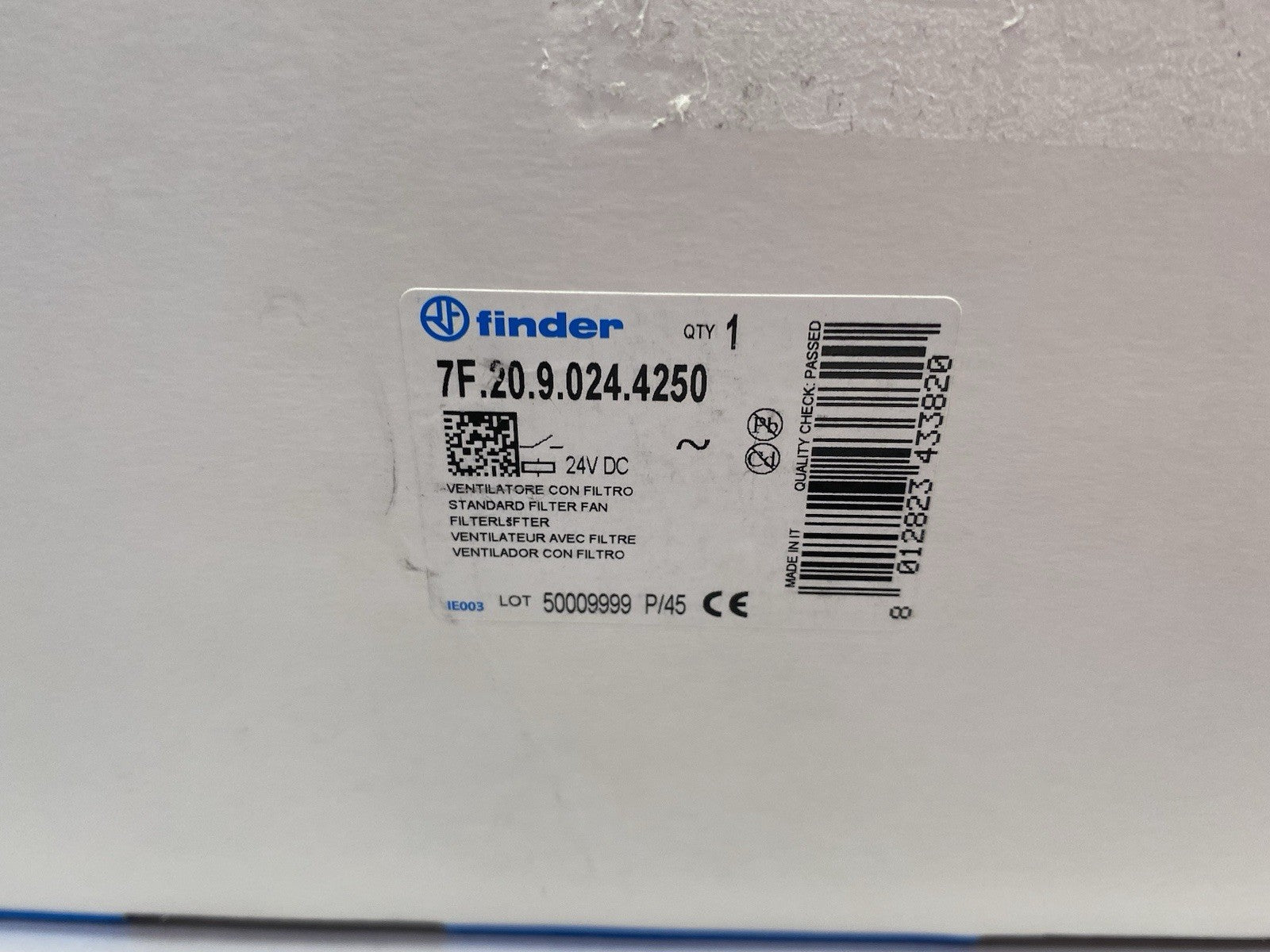 7F.20.9.024.4250 | Finder Standard Filter Fan Unit, 24VDC, 147 CFM free flow - New Other - Maverick Industrial Sales