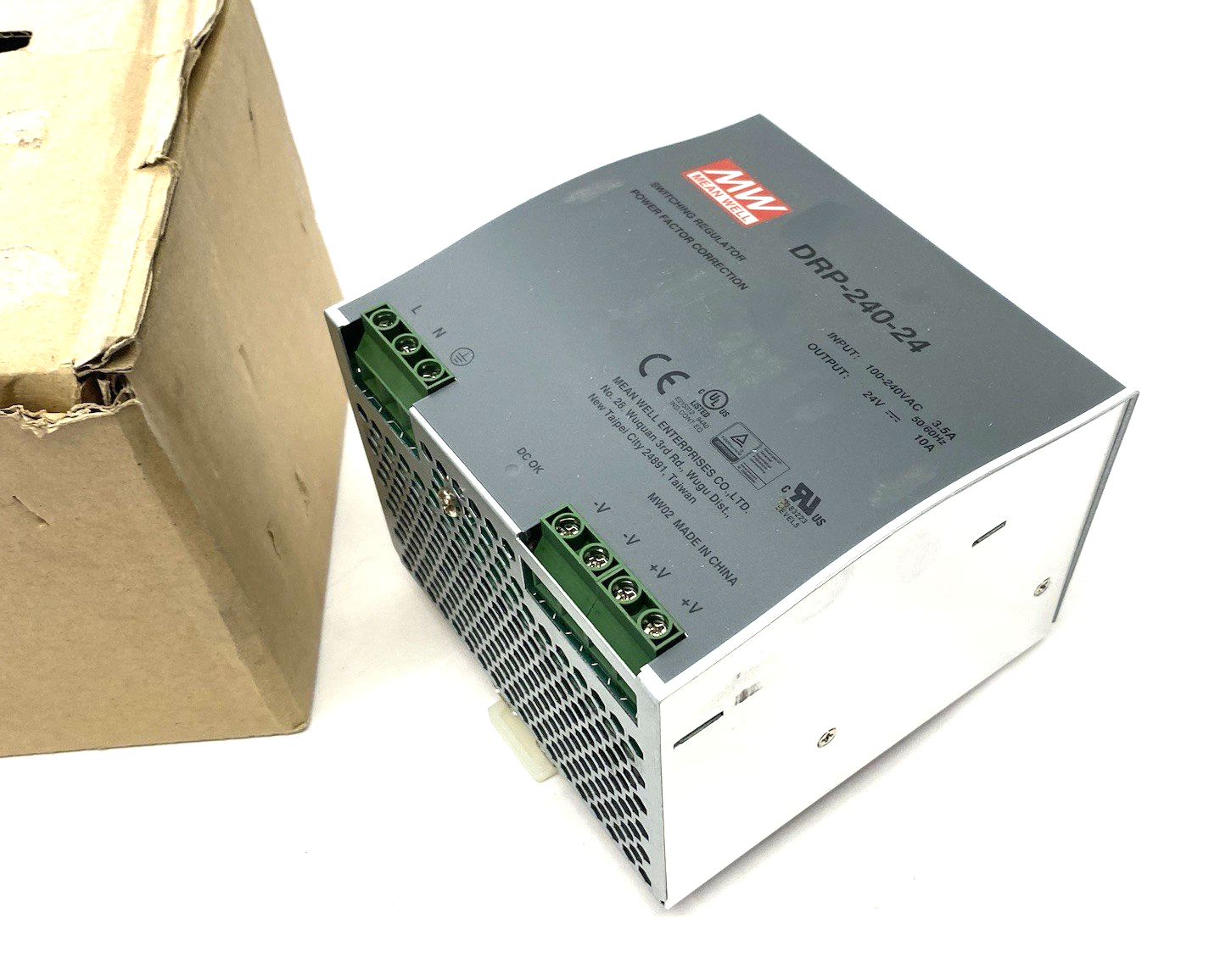 Meanwell DRP-240-24 AC/DC Switching Power Supply, DIN Rail - Maverick Industrial Sales
