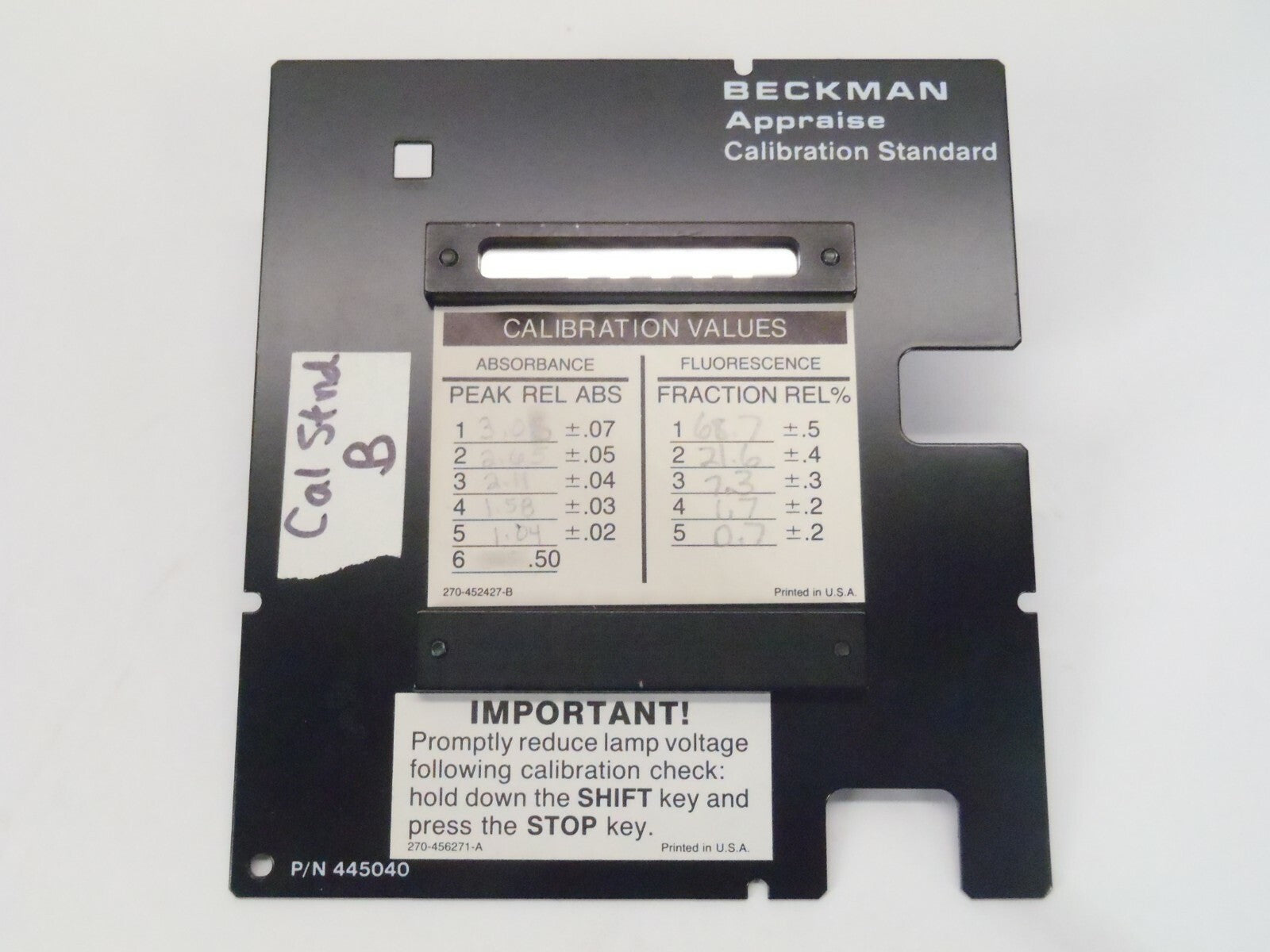 Beckman 445040 Appraise Standard Calibration - Maverick Industrial Sales