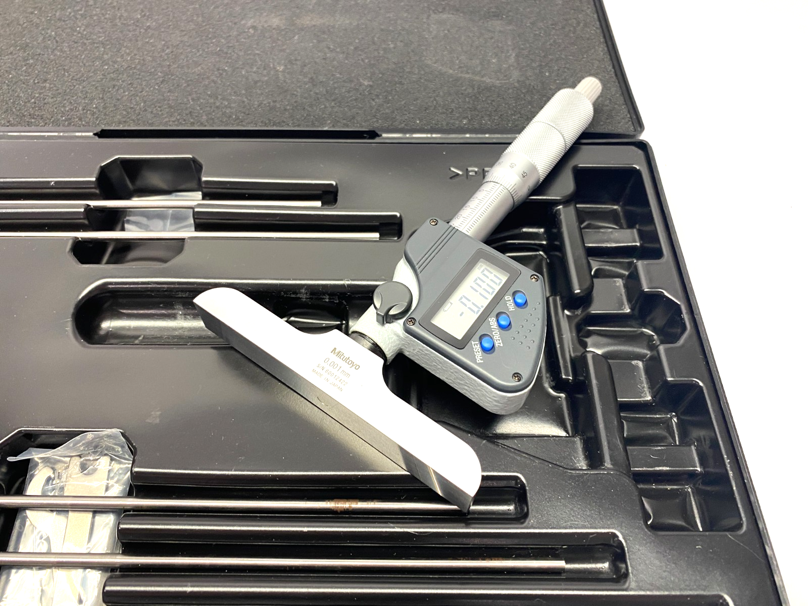 Mitutoyo 329-250-30 Digimatic Depth Micrometer w/ Interchangeable Length Rods - Maverick Industrial Sales