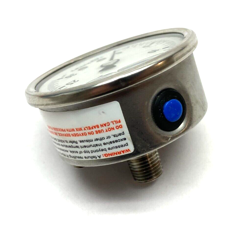 Ashcroft 1008 Series Pressure Gauge 0-30psi 1/4" NPT Center Back Mount Thread - Maverick Industrial Sales