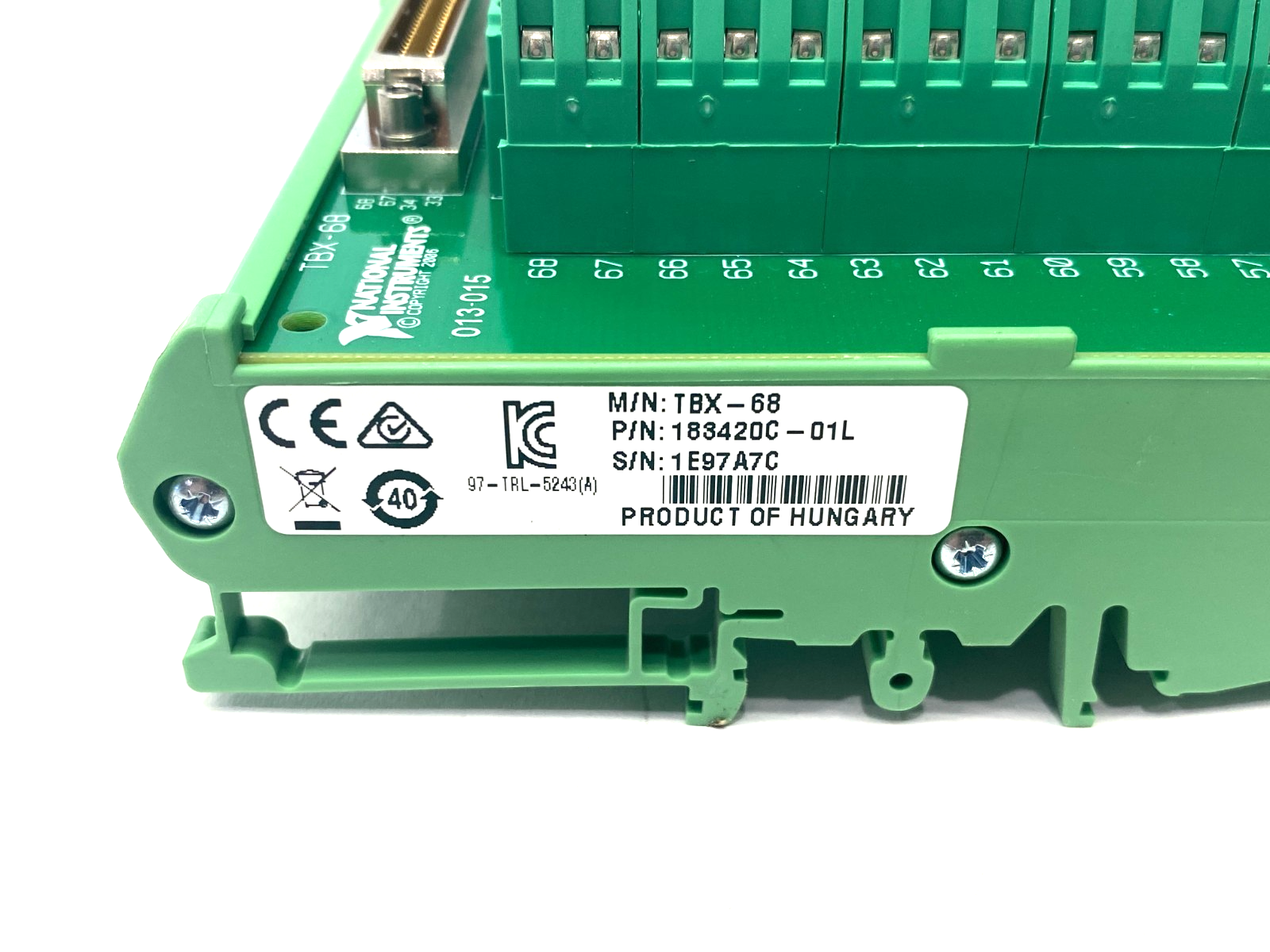TBX-68, 183420C-01L | National Instruments TBX-68 68-Pin Female SCSI to 68-Pin Screw Term 183420C-01L - Used - Maverick Industrial Sales