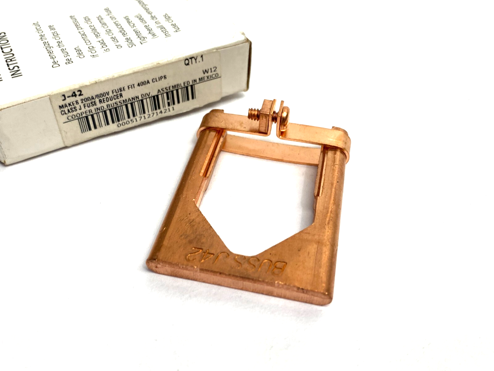 Cooper Bussmann J-42 Fuse Reducer Clip Makes 200A 600V Fit 400A BOX OF 1 - Maverick Industrial Sales