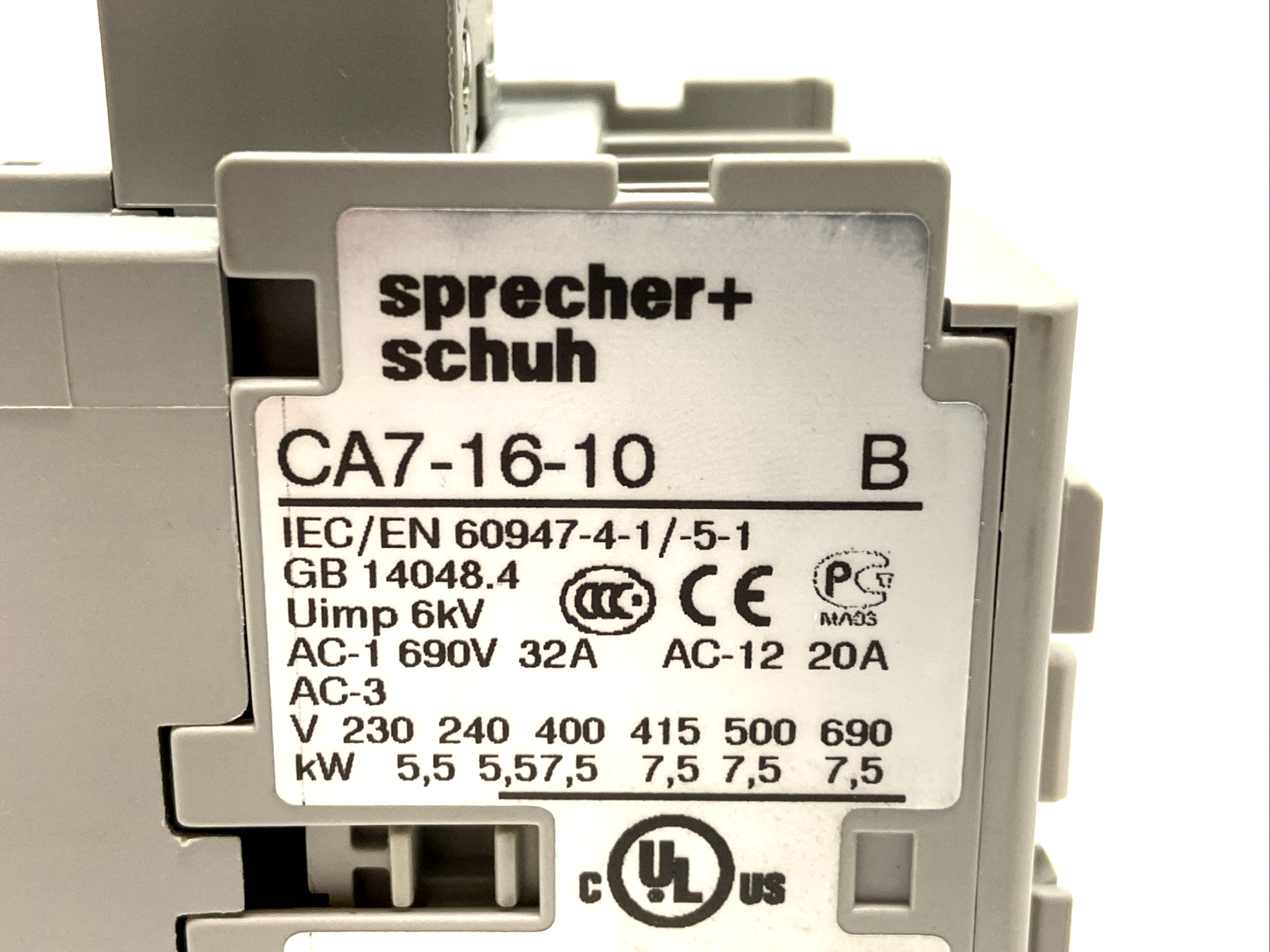 Sprecher+Schuh CA7-16-10 Contactor 3-Phase 5hp 230V 24V Coil - Maverick Industrial Sales