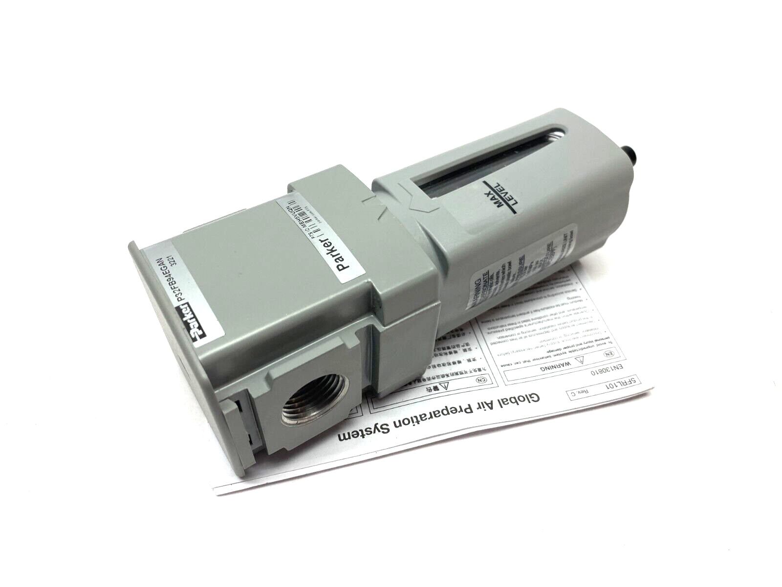 Parker P32FB94EGAN Compact Airline Particulate Filter 1/2" NPT Ports - Maverick Industrial Sales