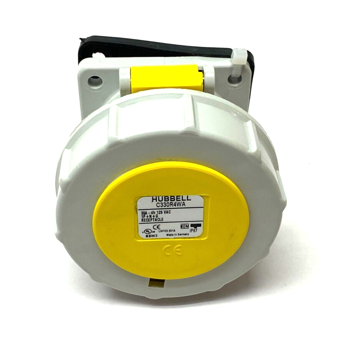Hubbell C330R4WA Heavy Duty Female Pin & Sleeve Receptacle 2-Pole 3-Wire YELLOW - Maverick Industrial Sales