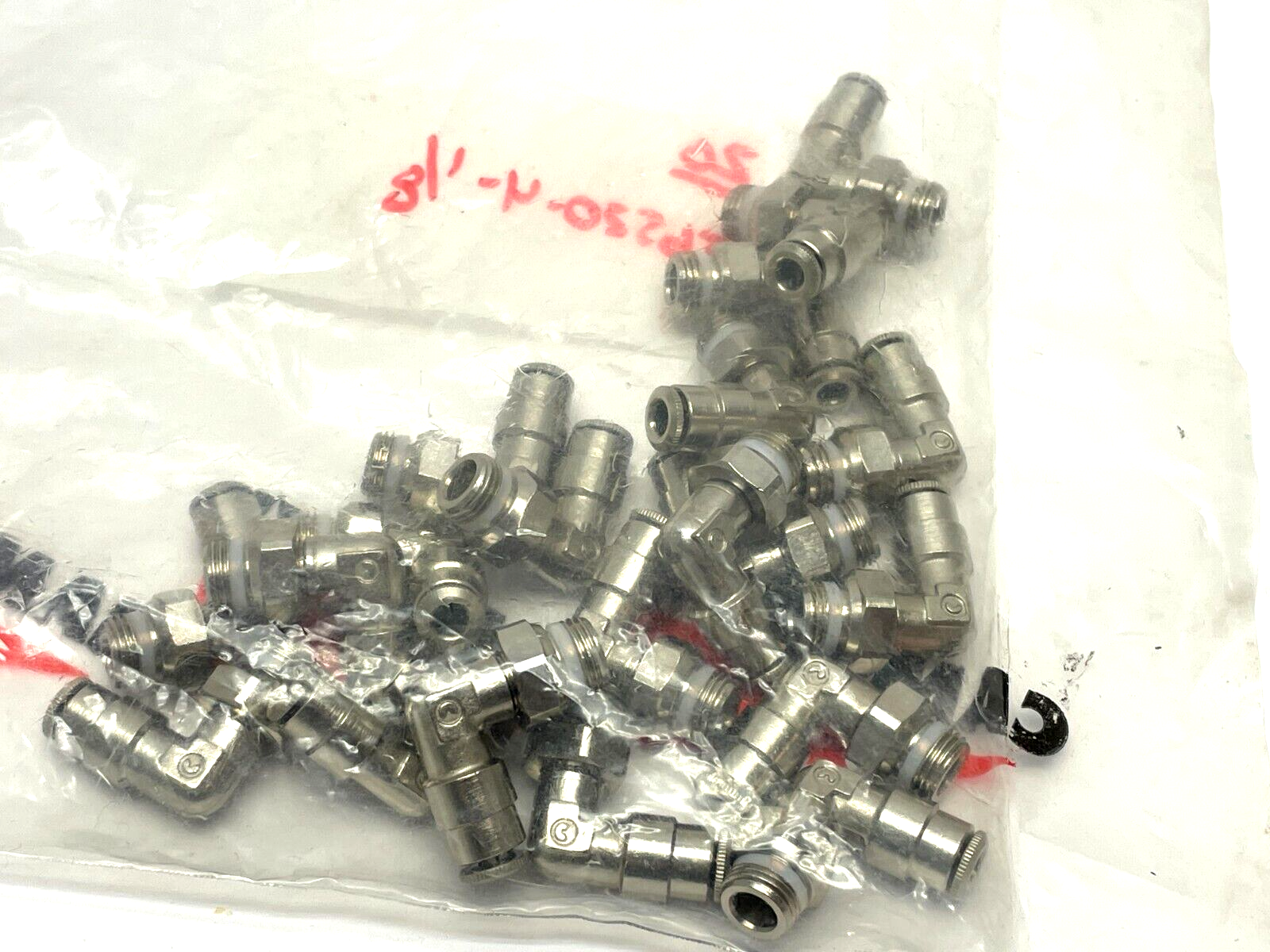 Camozzi S6520 4-1/8 4mm Push-In x 1/8" Male BSPP Swivel Elbow PKG OF 20 - Maverick Industrial Sales