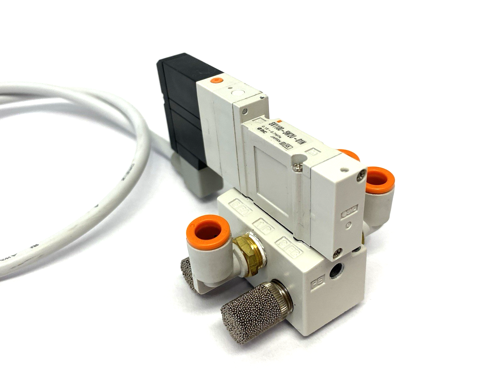 SV1100-5W2U-01N | SMC 5-Port 2-Position Single Solenoid Valve, 1/8" NPT - Used - Maverick Industrial Sales