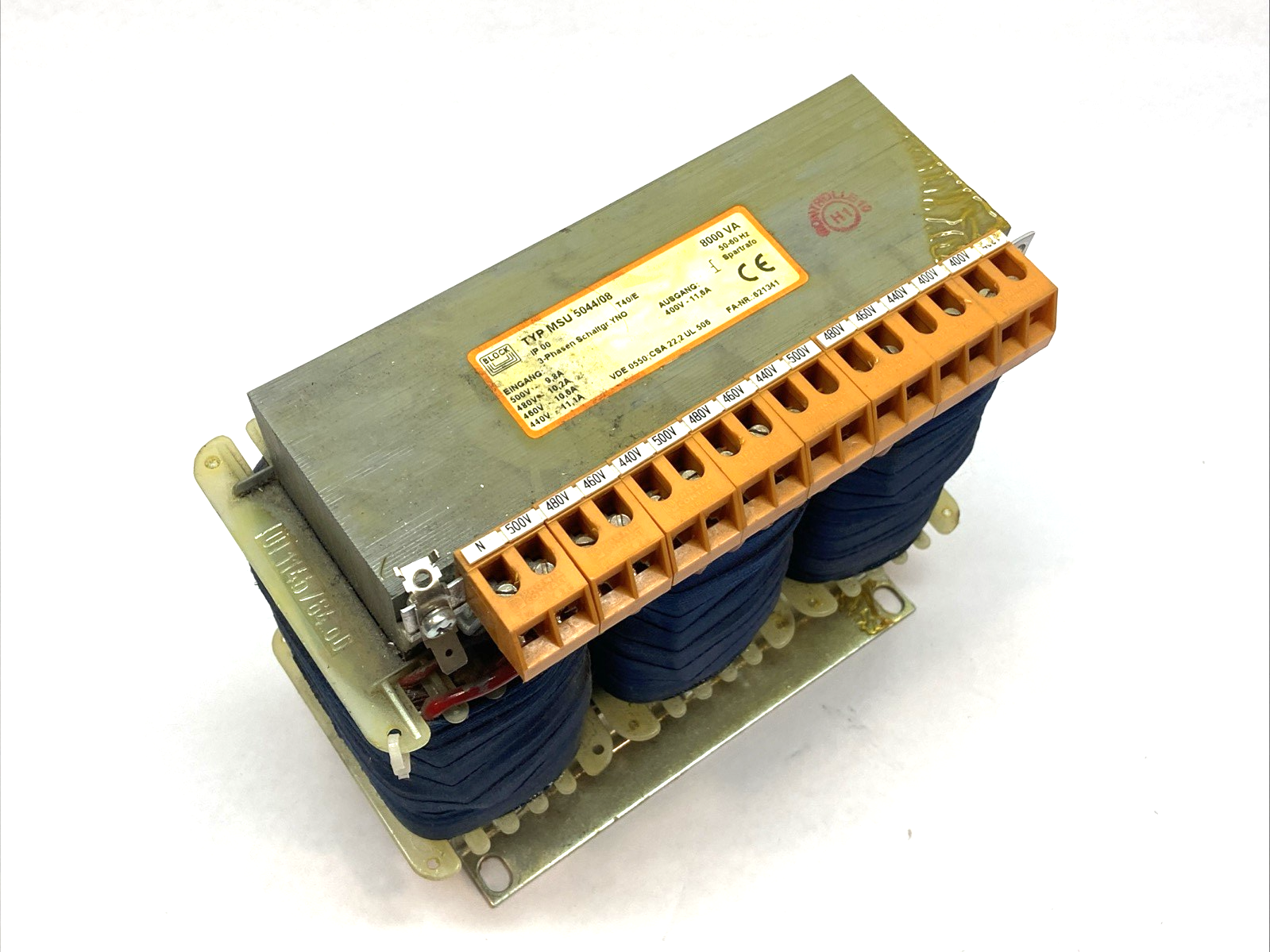 BLOCK MSU 5044/08 3-Phase Auto Transformer 8000VA 500V 50-60HZ - Maverick Industrial Sales