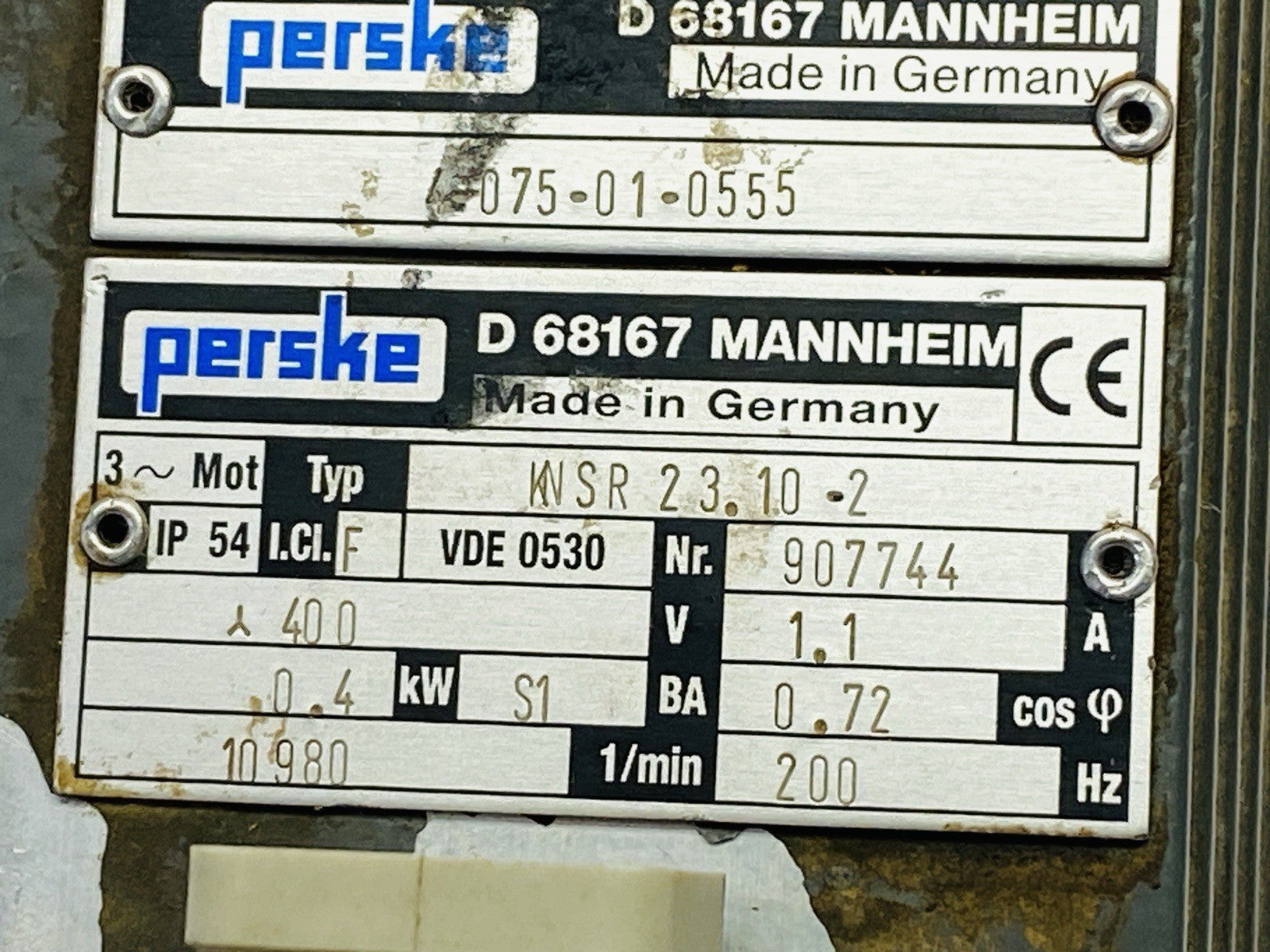 Perske KNSR 23.10-2 Servo Spindle Motor 10980RPM 1.1A 400V 0.4kW - Maverick Industrial Sales