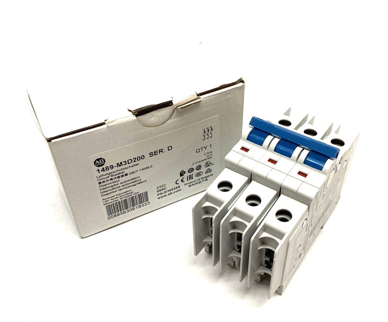 1489-M3D200 | Allen Bradley Ser. D Circuit Breaker 3-Pole 20A - New Other - Maverick Industrial Sales