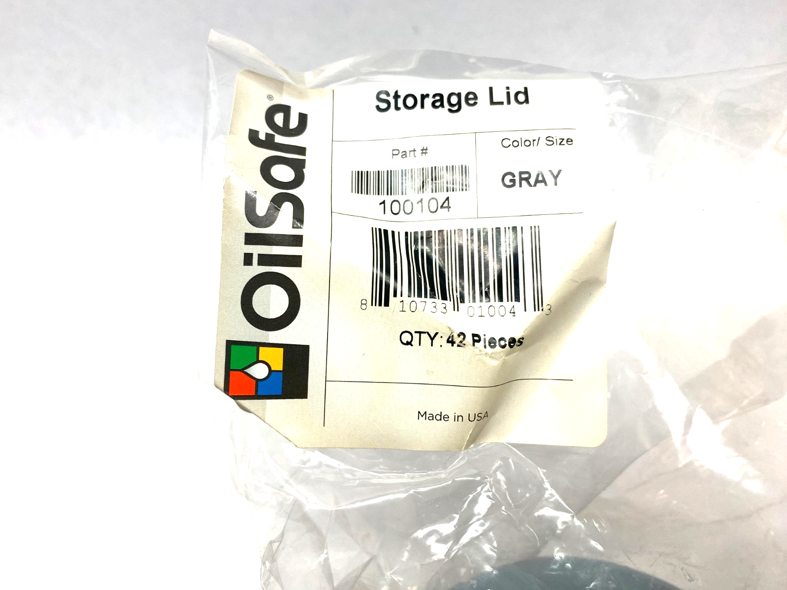 100104 | Oilsafe Spill-Proof Storage Lid, Gray - New - Maverick Industrial Sales