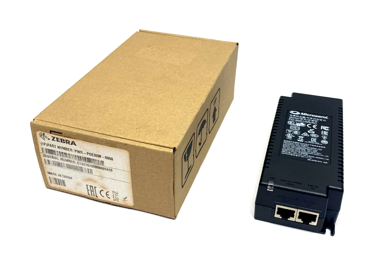 Zebra PWR-POE30W-0000 POE Injector Power Supply Microsemi PD-9501GR/AC - Maverick Industrial Sales