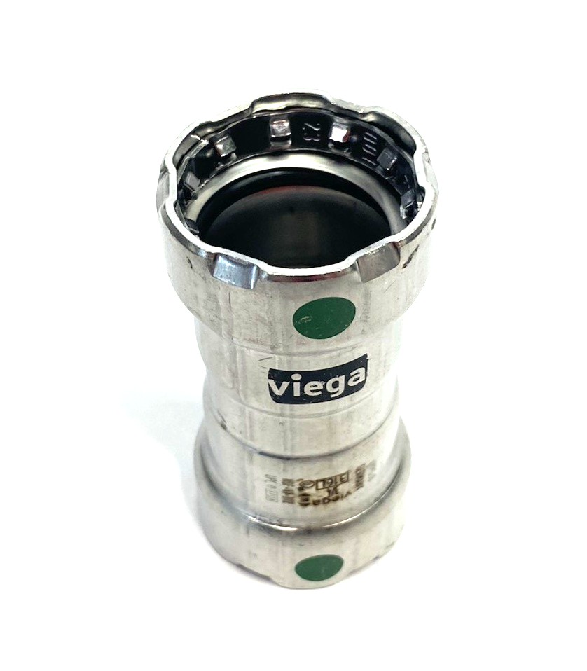 Viega 90290 MegaPress 316 Coupling, P x P - Model 5115, Smart Connect 3/4" - Maverick Industrial Sales