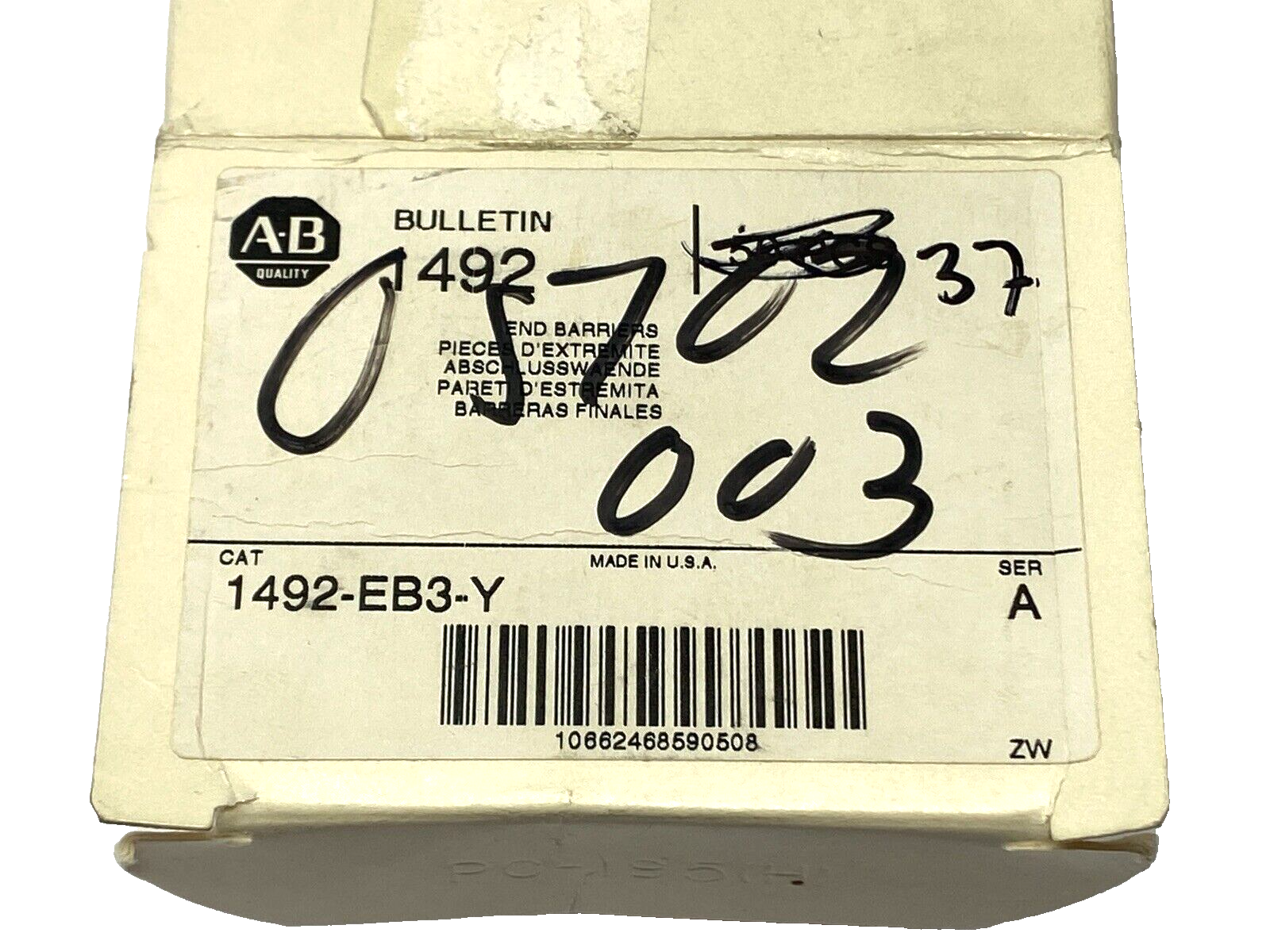 Allen Bradley 1492-EB3-Y Ser. A End Barriers LOT OF 37 - Maverick Industrial Sales