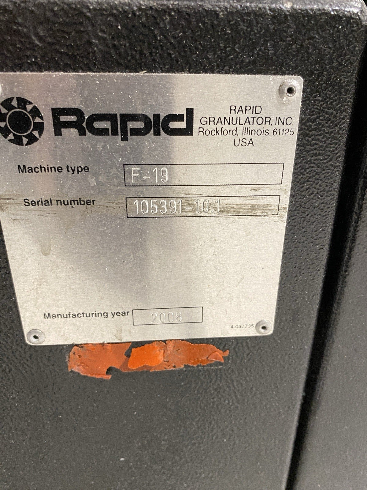 F-19 | Rapid Force Plastic Granulator 480V 3ph - Used - Maverick Industrial Sales