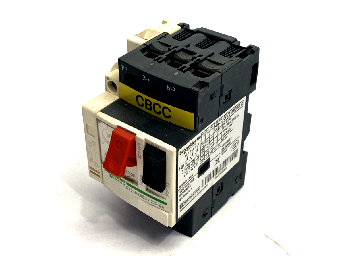 GV2-ME08 C | Schneider Electric TeSys Manual Starter & Protector GV2-ME08C/2.5-4A - Used - Maverick Industrial Sales