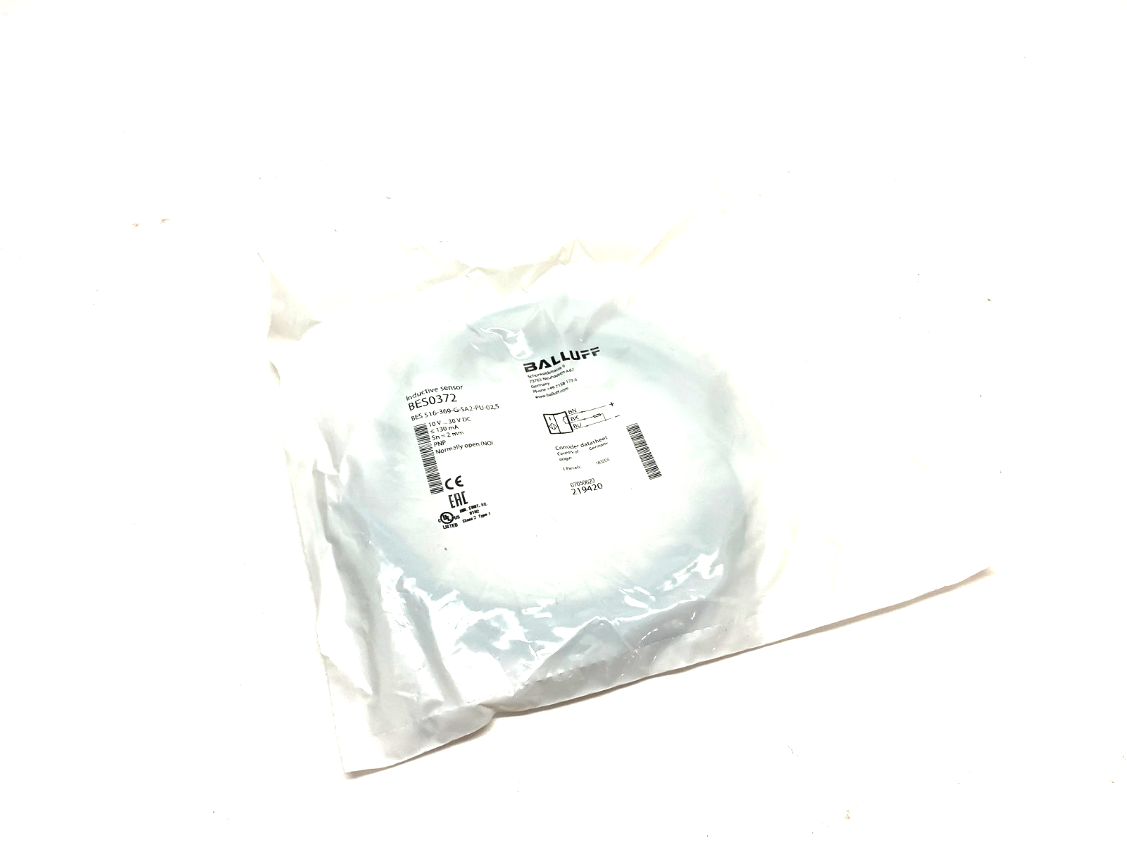 Balluff BES0372 Inductive Proximity Sensor BES 516-369-G-SA2-PU-02.5 - Maverick Industrial Sales