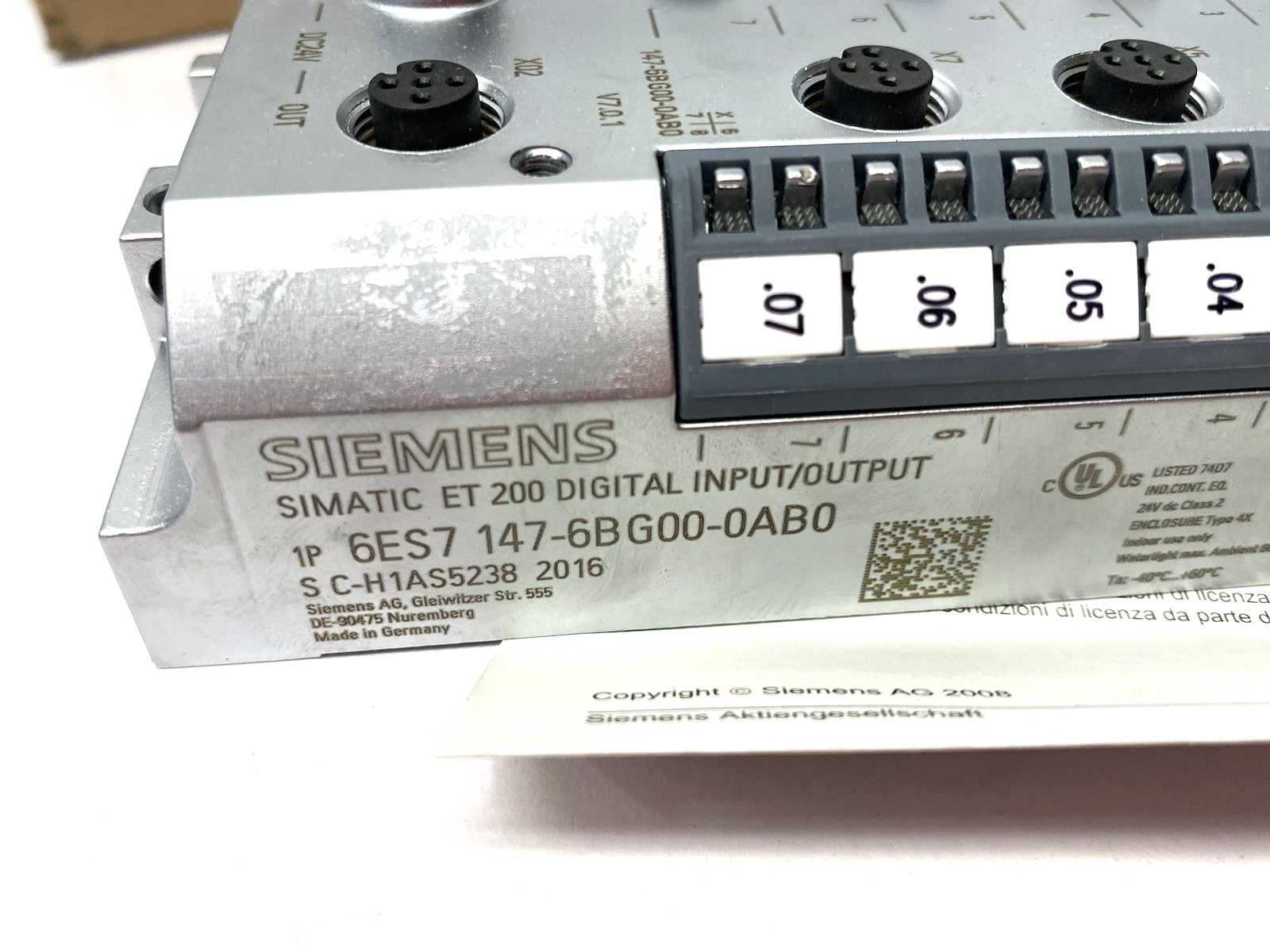 6ES7147-6BG00-0AB0 | Siemens SIMATIC DP ET200eco PN I/O Module 8 DIO, DC24V/1,3A - New – Open box - Maverick Industrial Sales