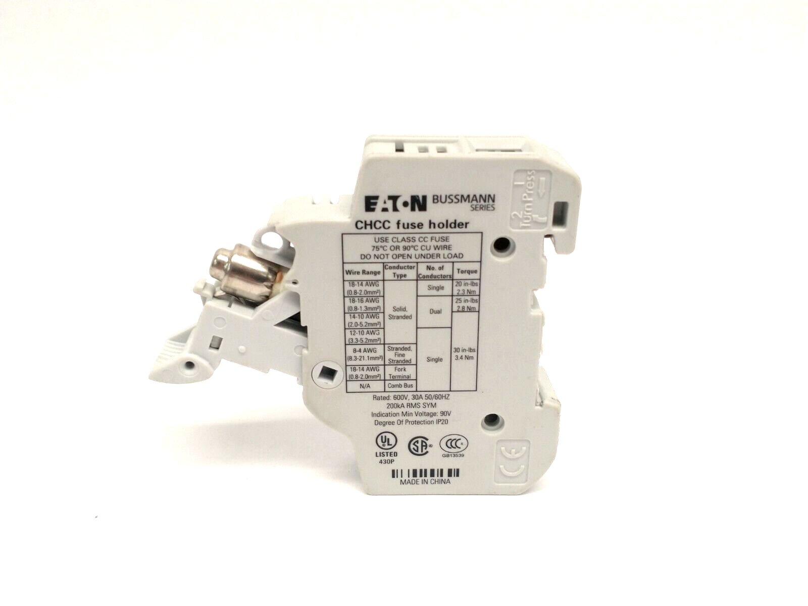Eaton Bussmann CHCC1DIU Modular Fuse Holder w/ Indicator 1P 30A - Maverick Industrial Sales