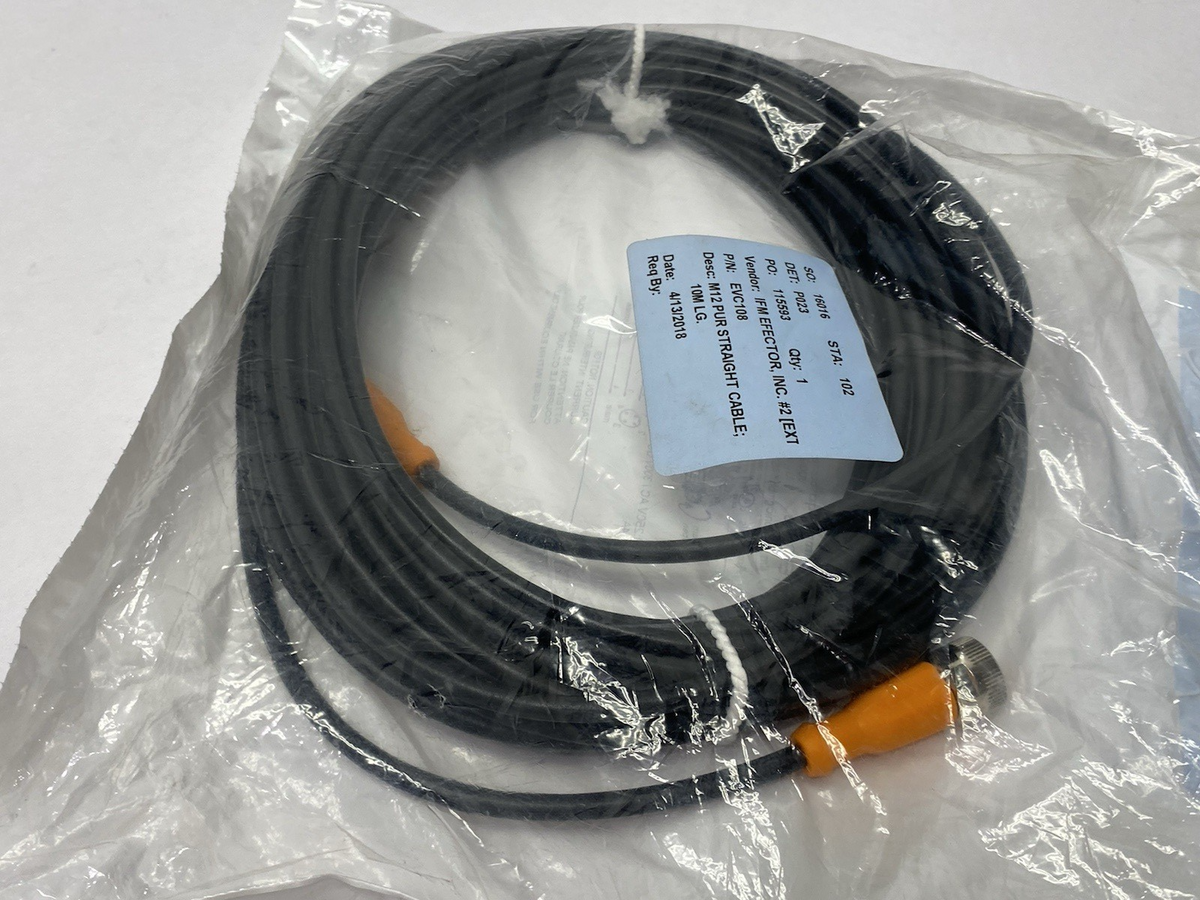 Ifm EVC108 ecomat400 Connection Cable A-Coded M12 VDOGH040MSS0010H04STGH040MSS - Maverick Industrial Sales