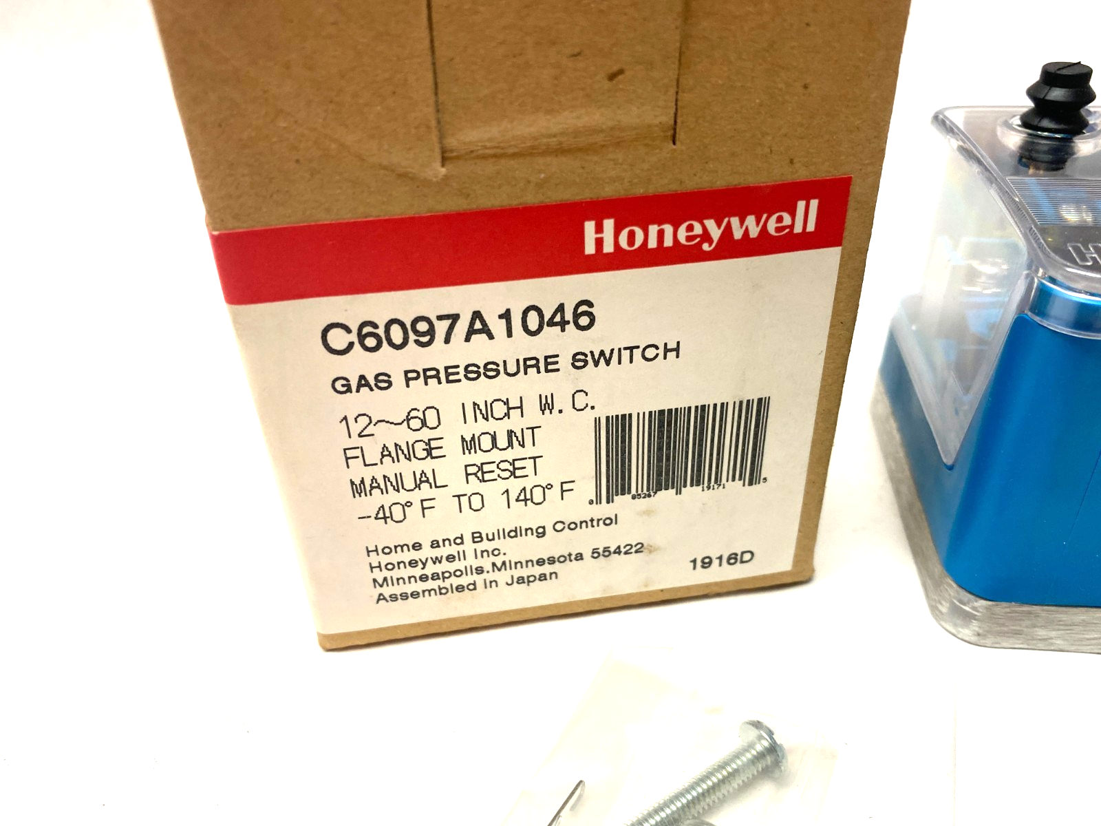 Honeywell C6097A1046 Gas Pressure Switch Flange Mount 12-60in WC - Maverick Industrial Sales