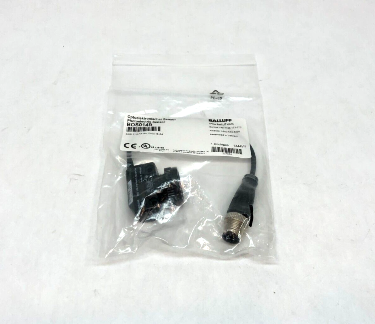 Balluff BOS014R Photoelectric Sensor, BOS 11K-PA-RH10-00, 15-S4 - Maverick Industrial Sales