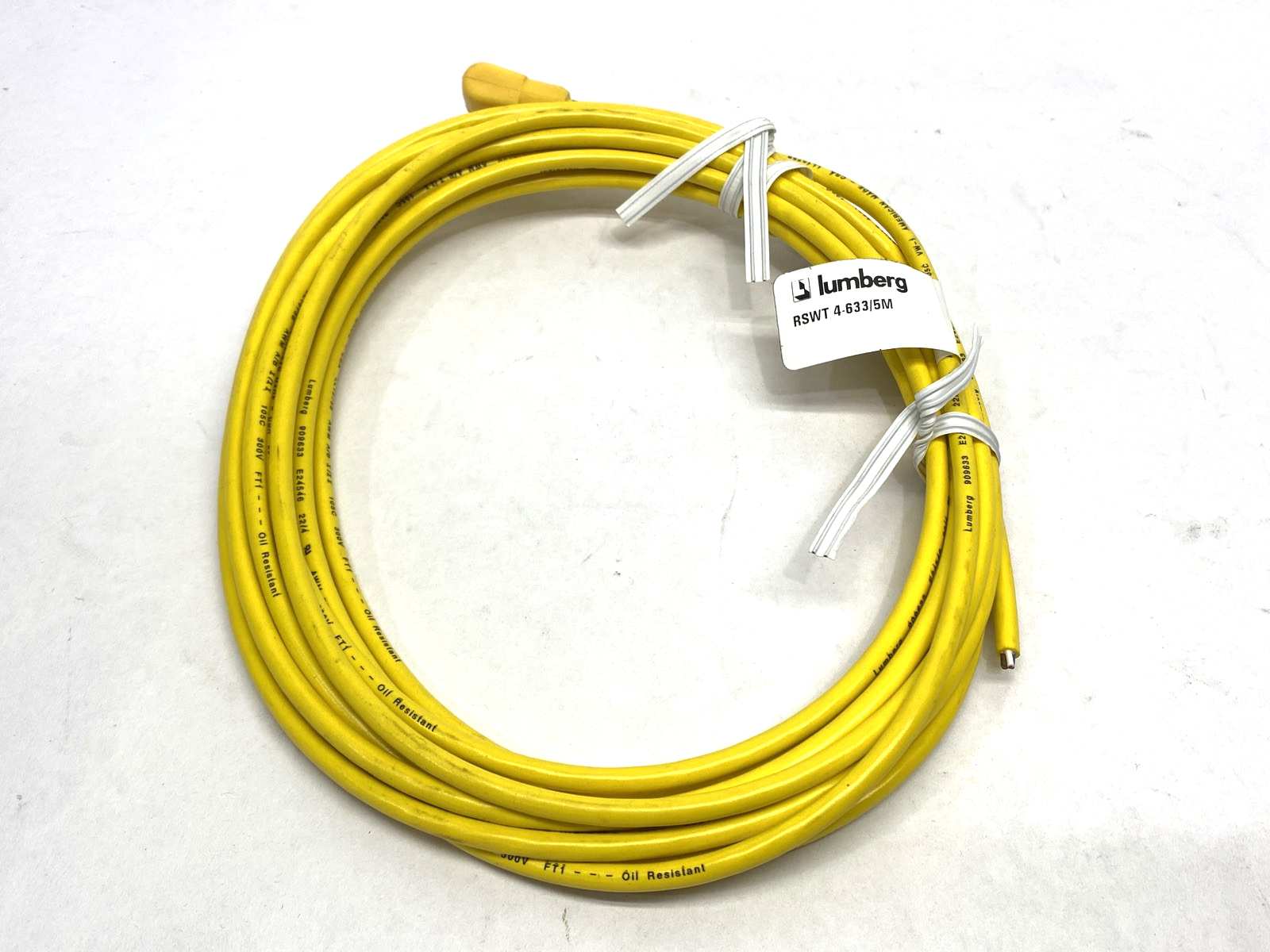 Lumberg Automation RSWT 4-633/5M Single-Ended M12 Male 4-Pin Cordset 600001941 - Maverick Industrial Sales