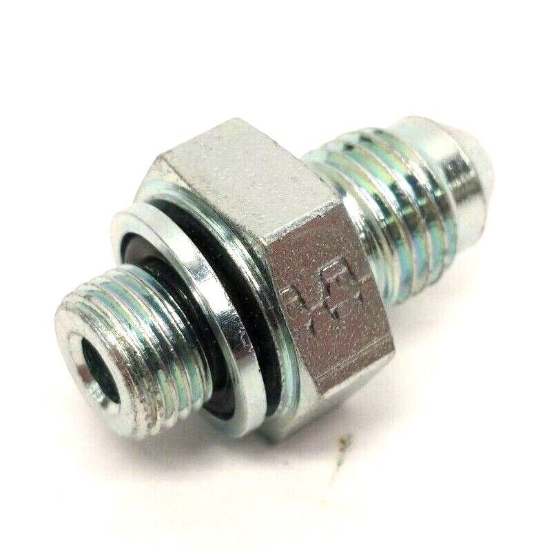 Parker 4F4OMXS 37 Degree Flare JIC Tube Fitting 1/8"-28BSPP 7/16"-20UNF LOT OF 3 - Maverick Industrial Sales